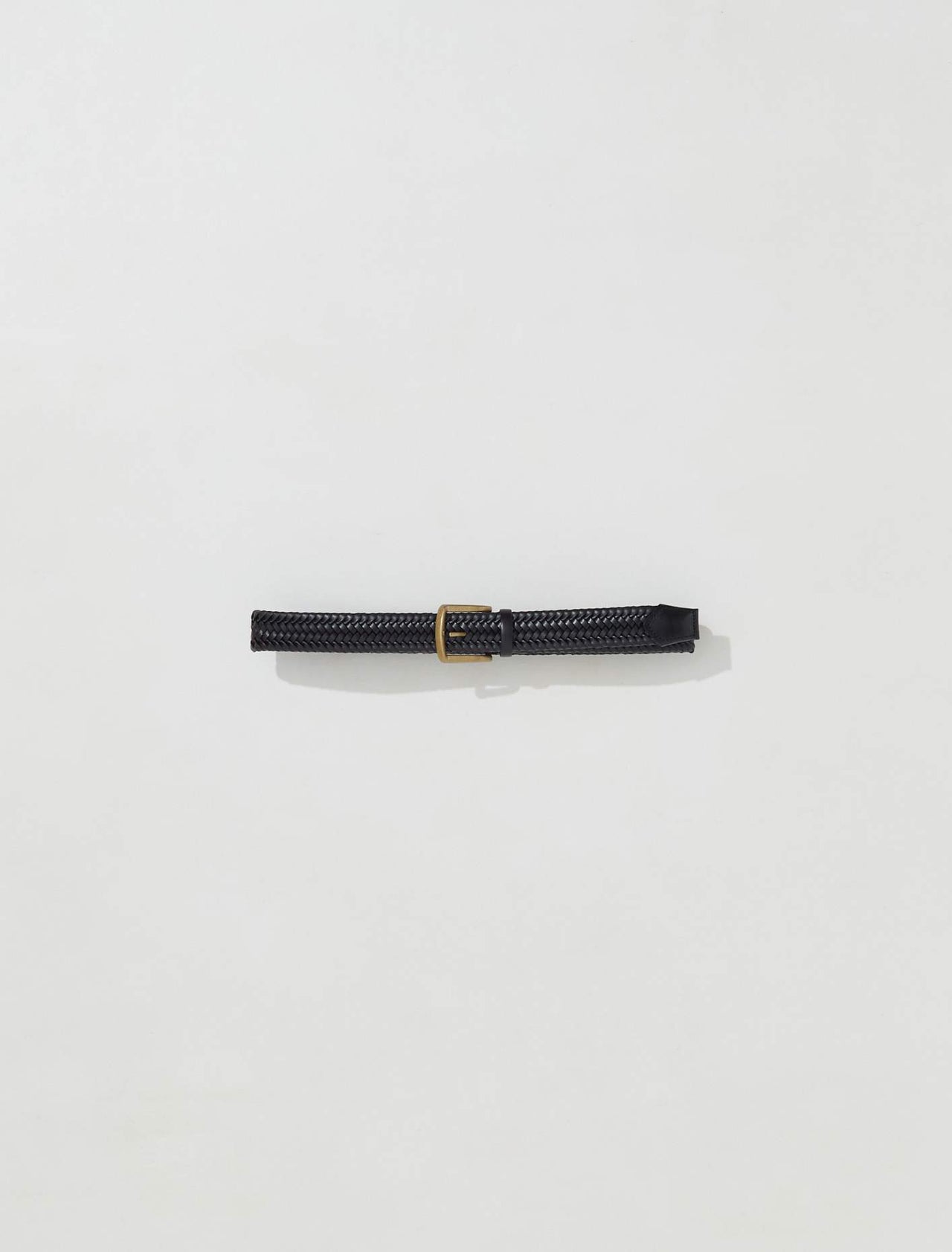 Braided Leather Belt in Black