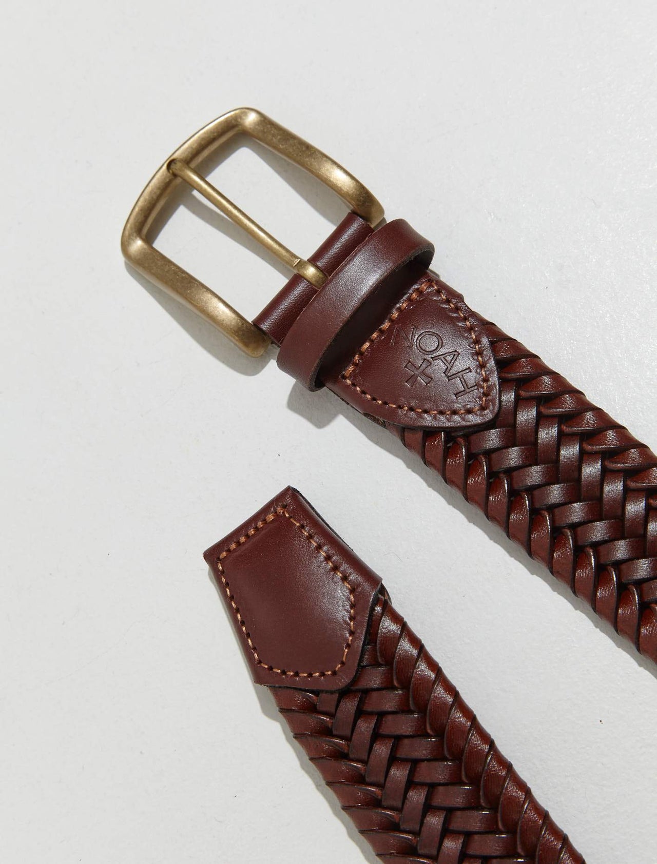 Braided Leather Belt in Brown