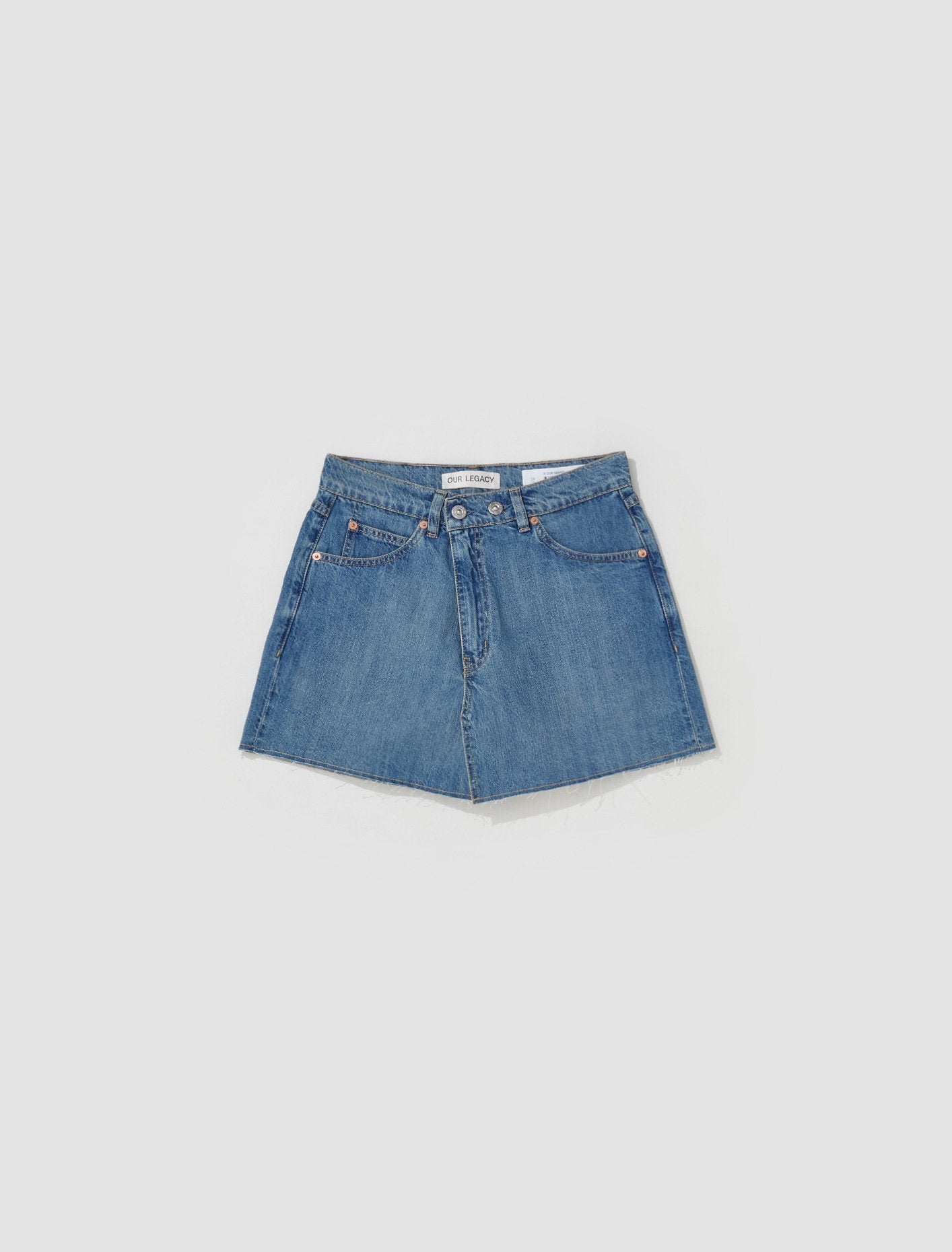 Cover Denim Skirt in Mid Blue