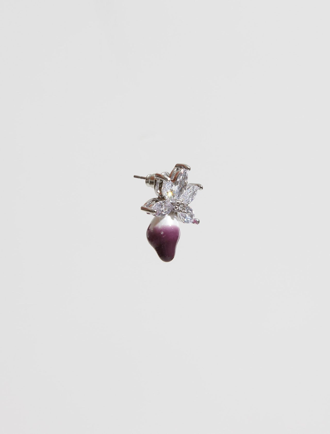 Crystal Pearl Earring in Violet