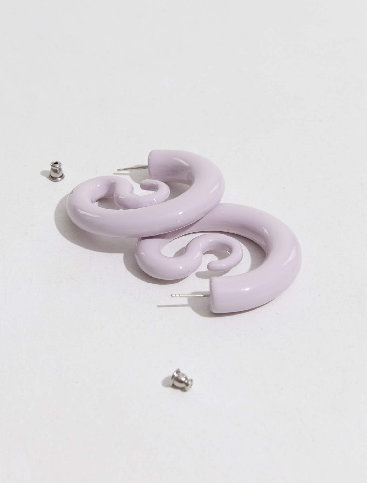 Medium Serpent Hoops in Lilac