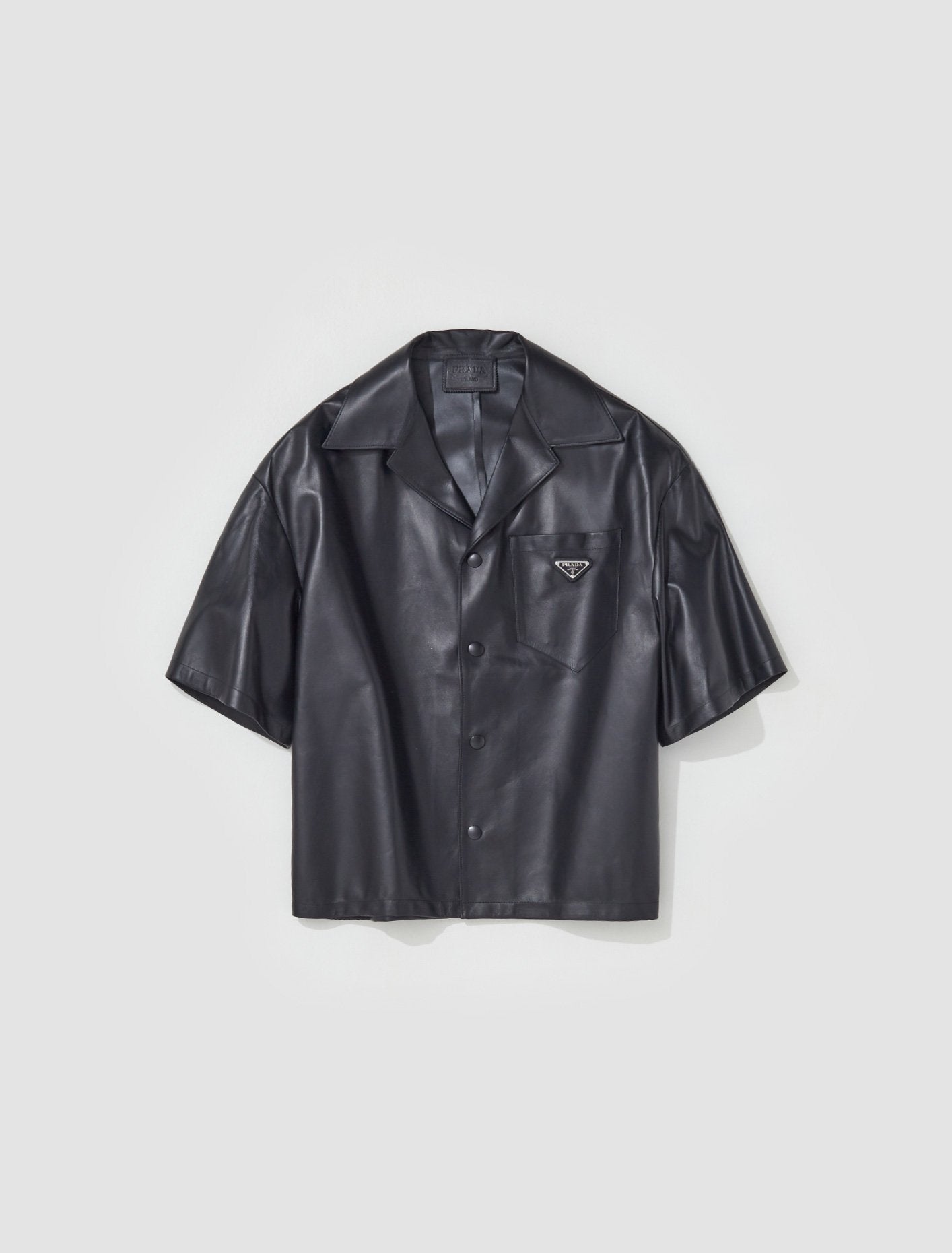 Nappa Leather Shirt in Black