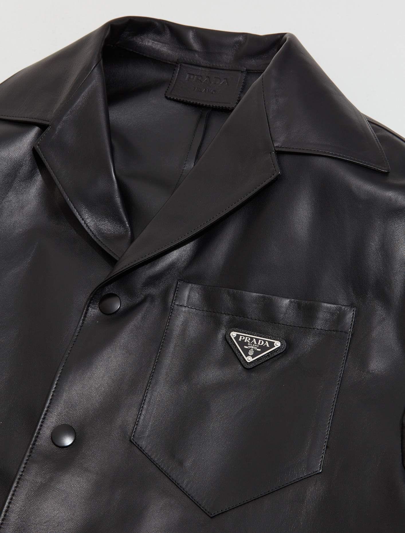 Nappa Leather Shirt in Black