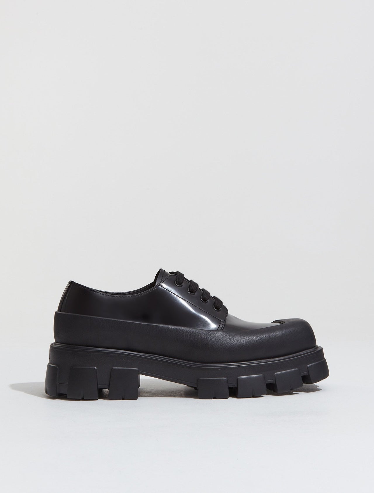 Monolith Square-Toe Derby Shoes in Black