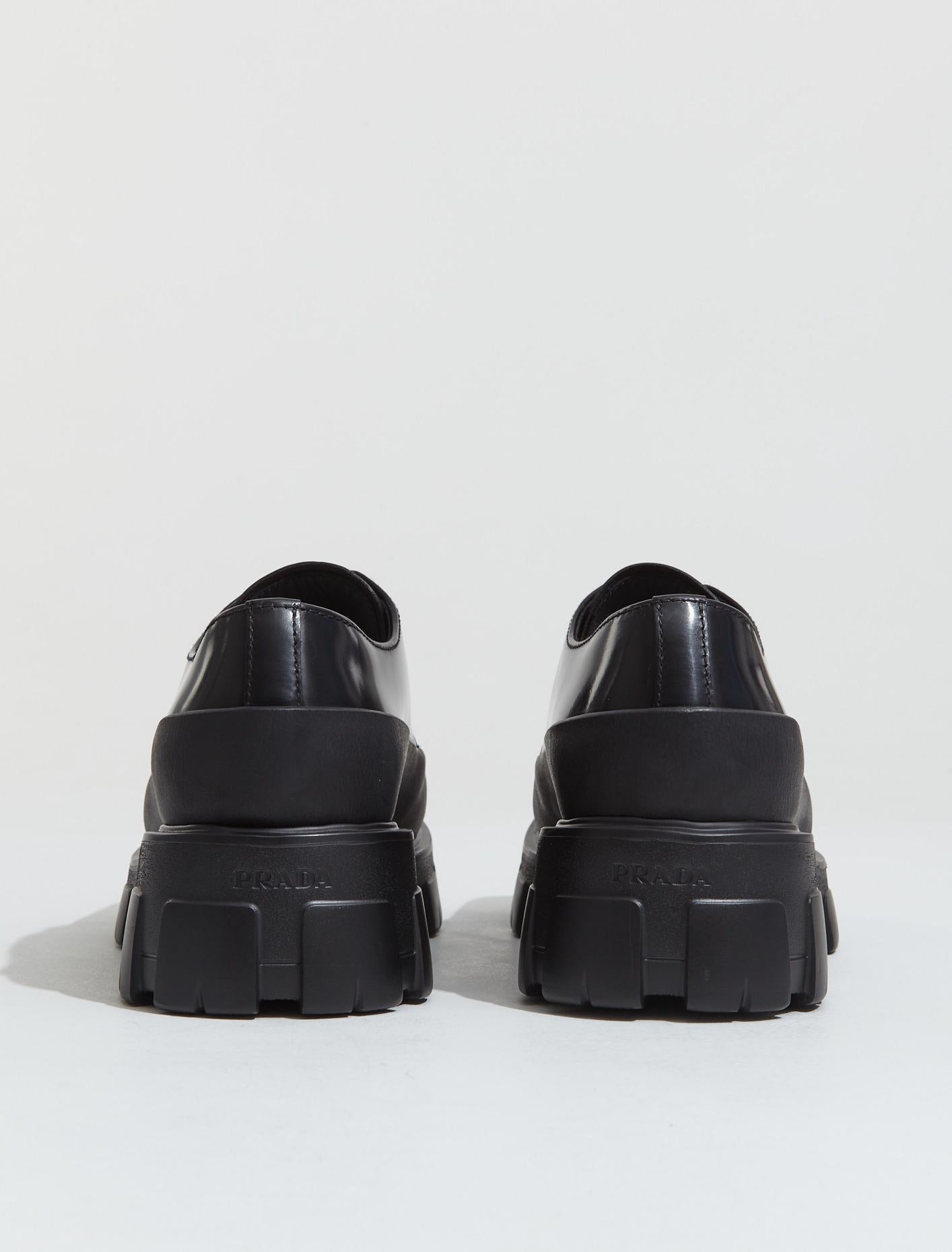 Monolith Square-Toe Derby Shoes in Black