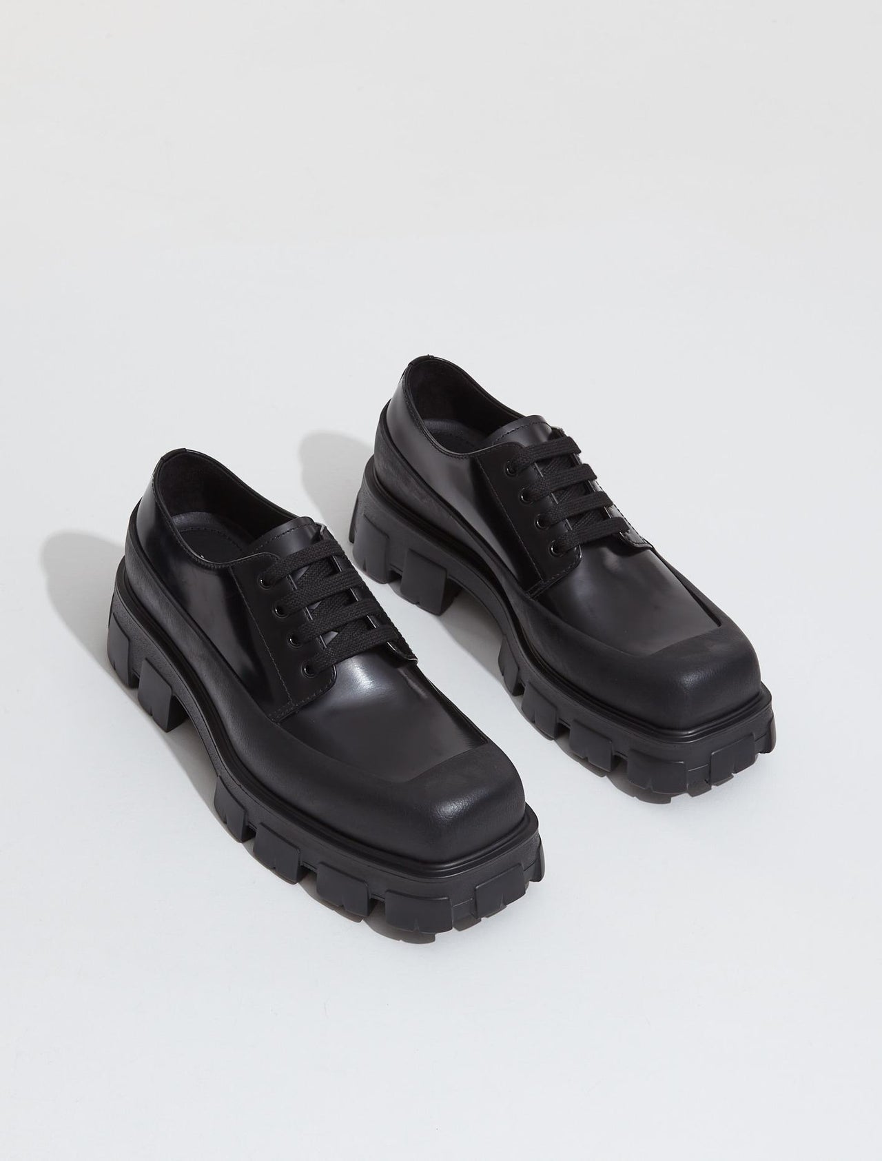 Monolith Square-Toe Derby Shoes in Black