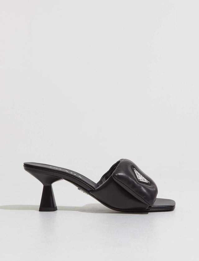 Padded Nappa Leather Sandals in Black