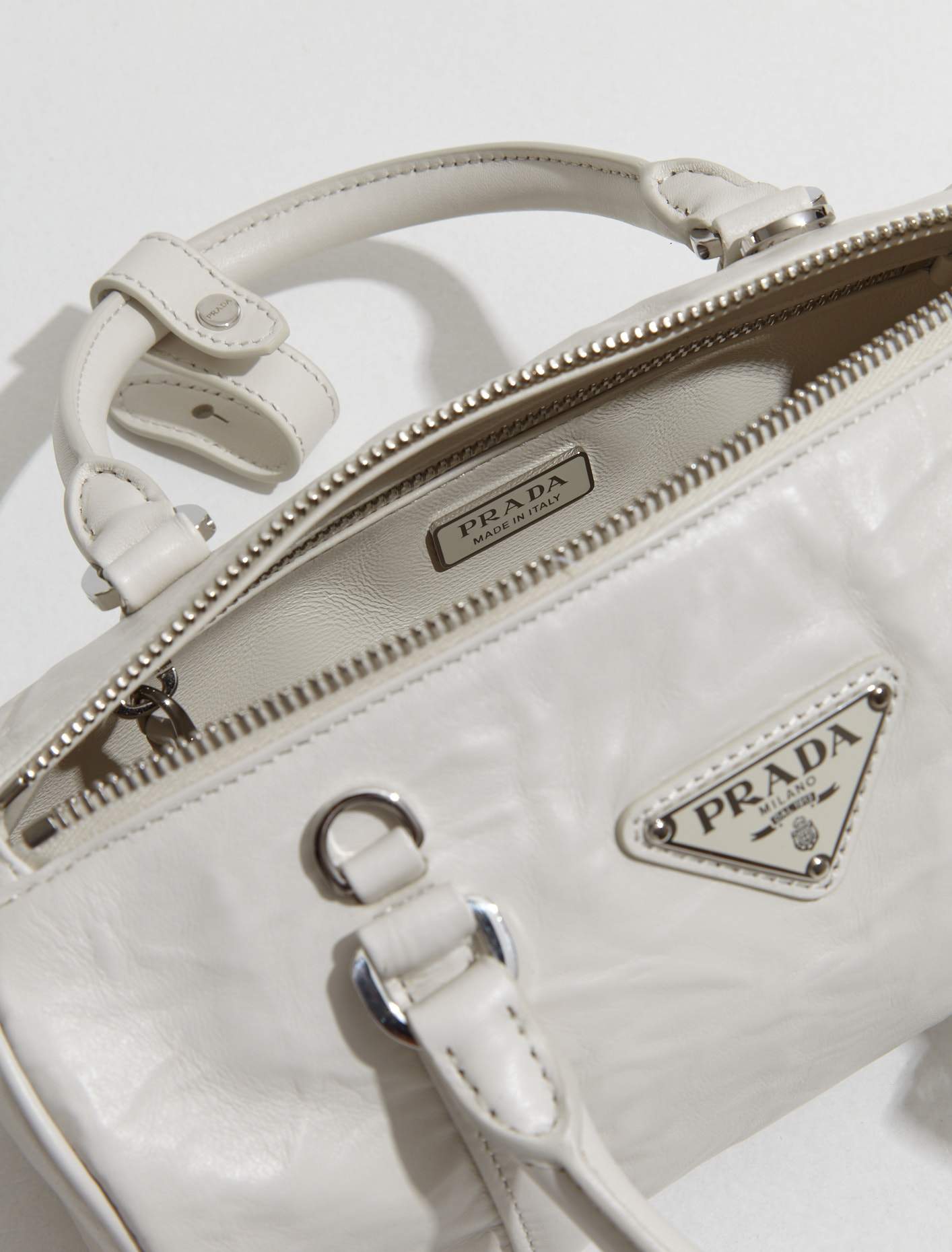 Antique Nappa Handbag in White