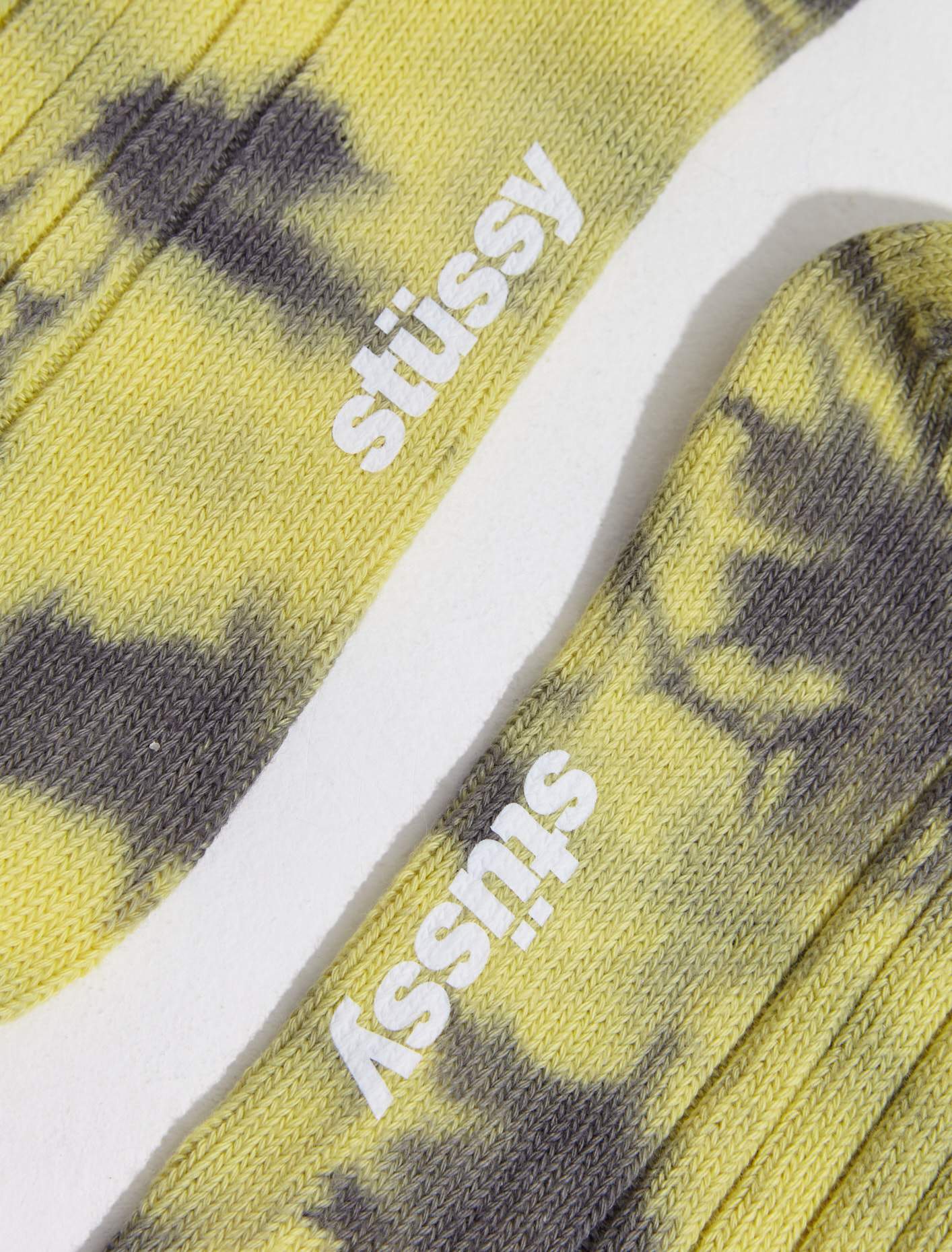 Dyed Ribbed Crew Socks in Turmeric