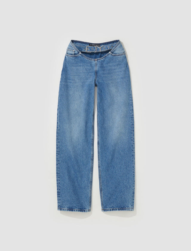 Y Belt Arc Jeans in Faded Blue