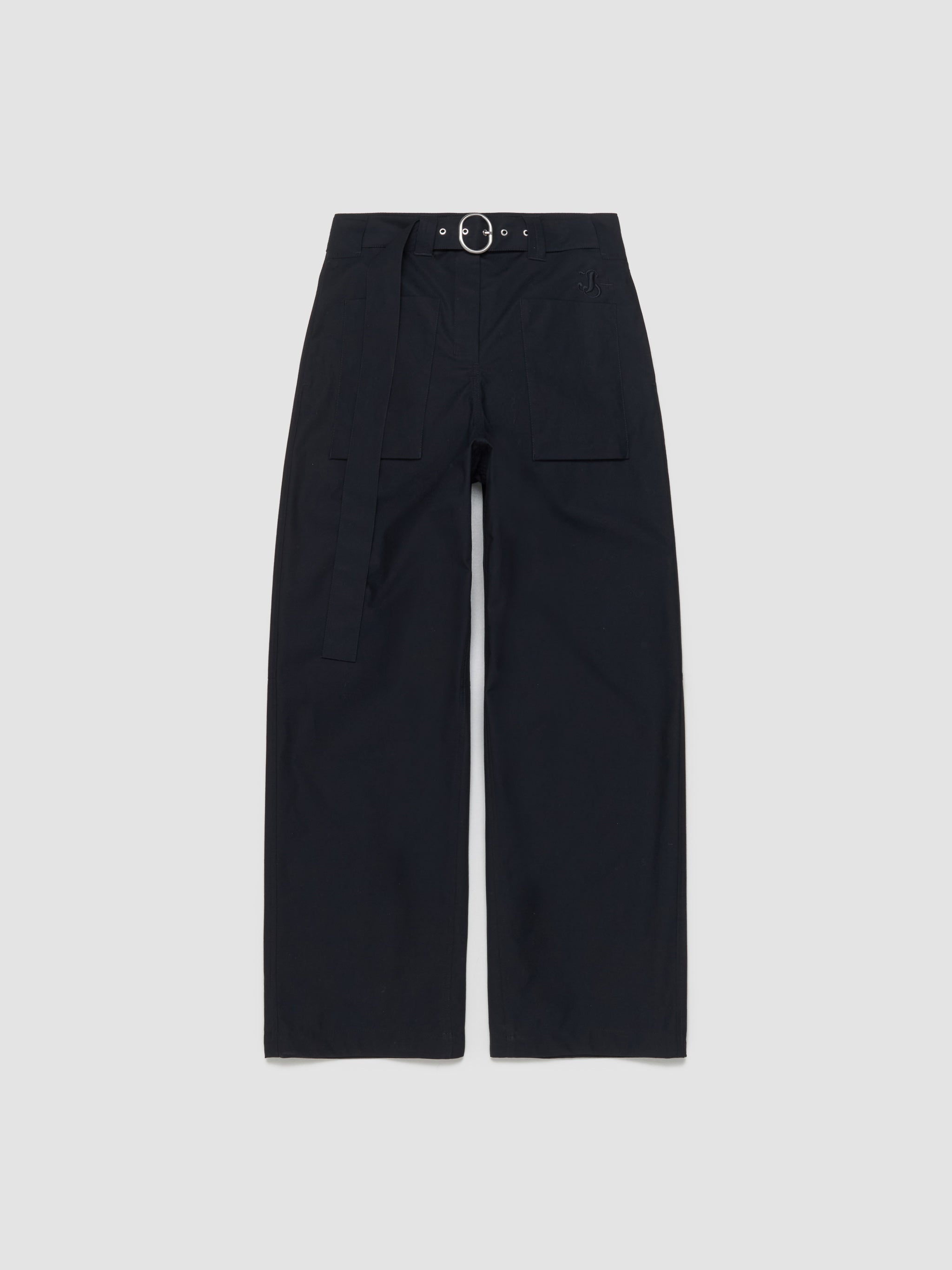 Belted Trousers in Dark Navy