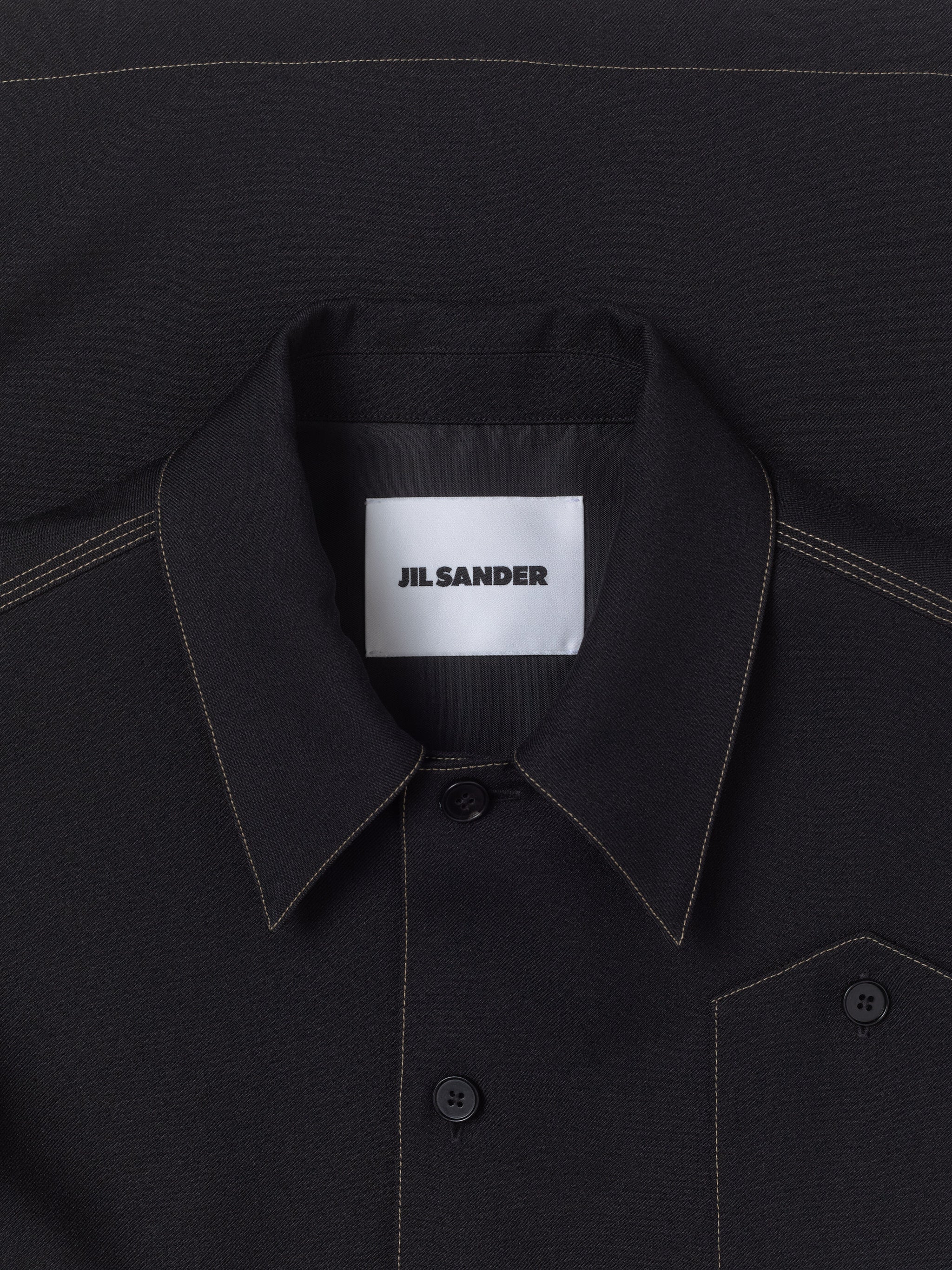 Shirt with Contrast Stitching in Black