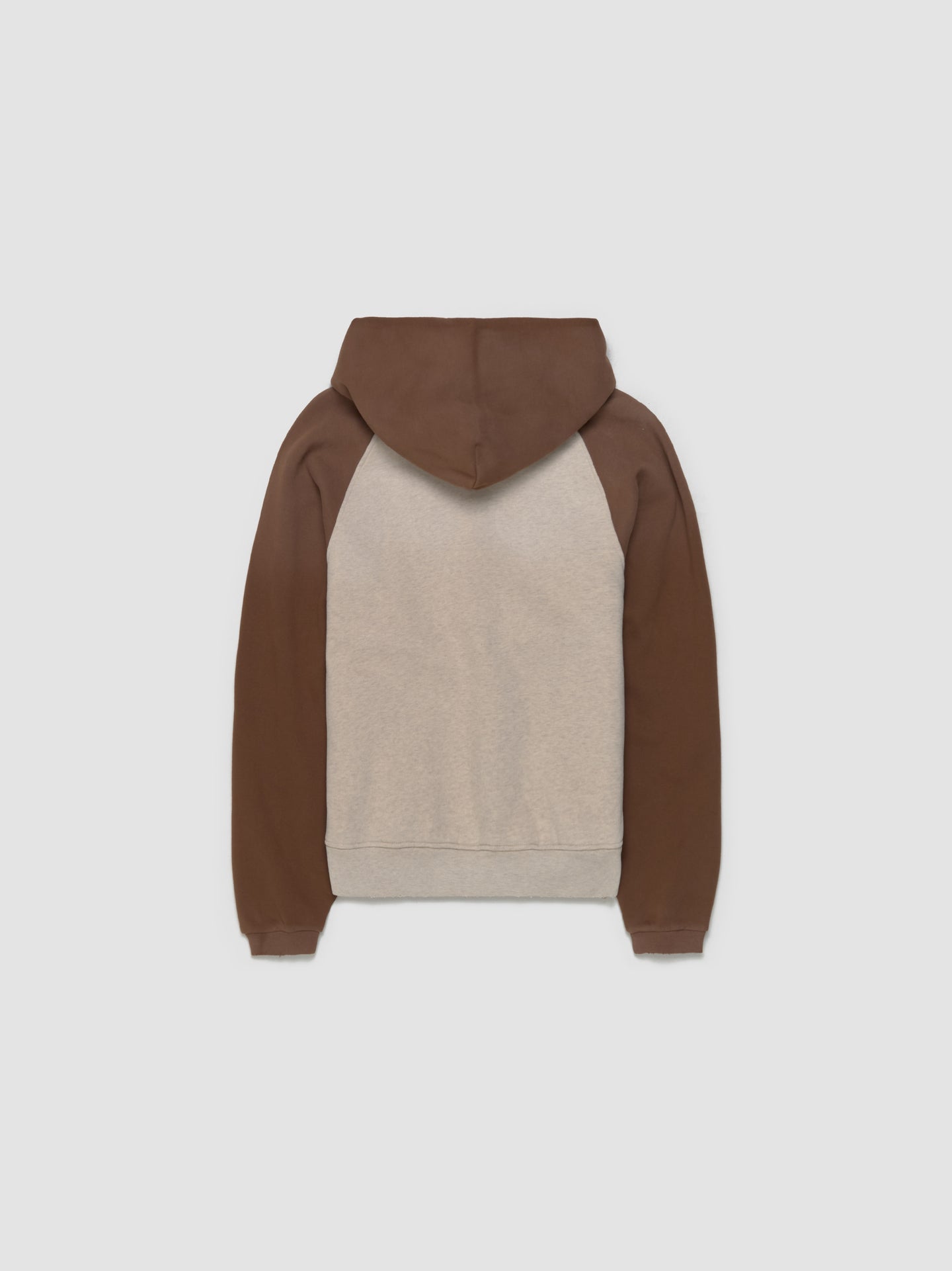 Raglan Hoodie in White Brown