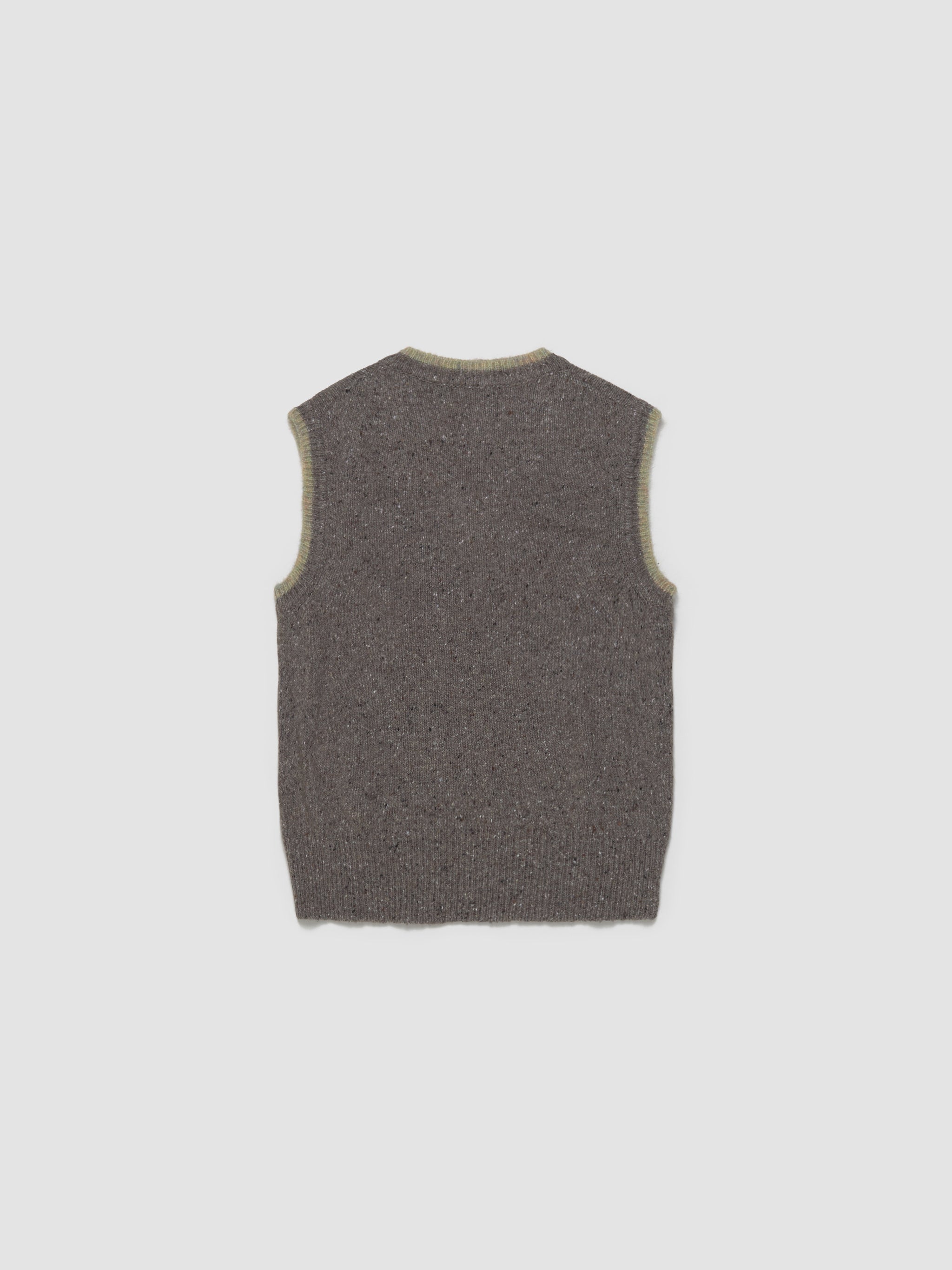 Wool Knitted Vest in Grey