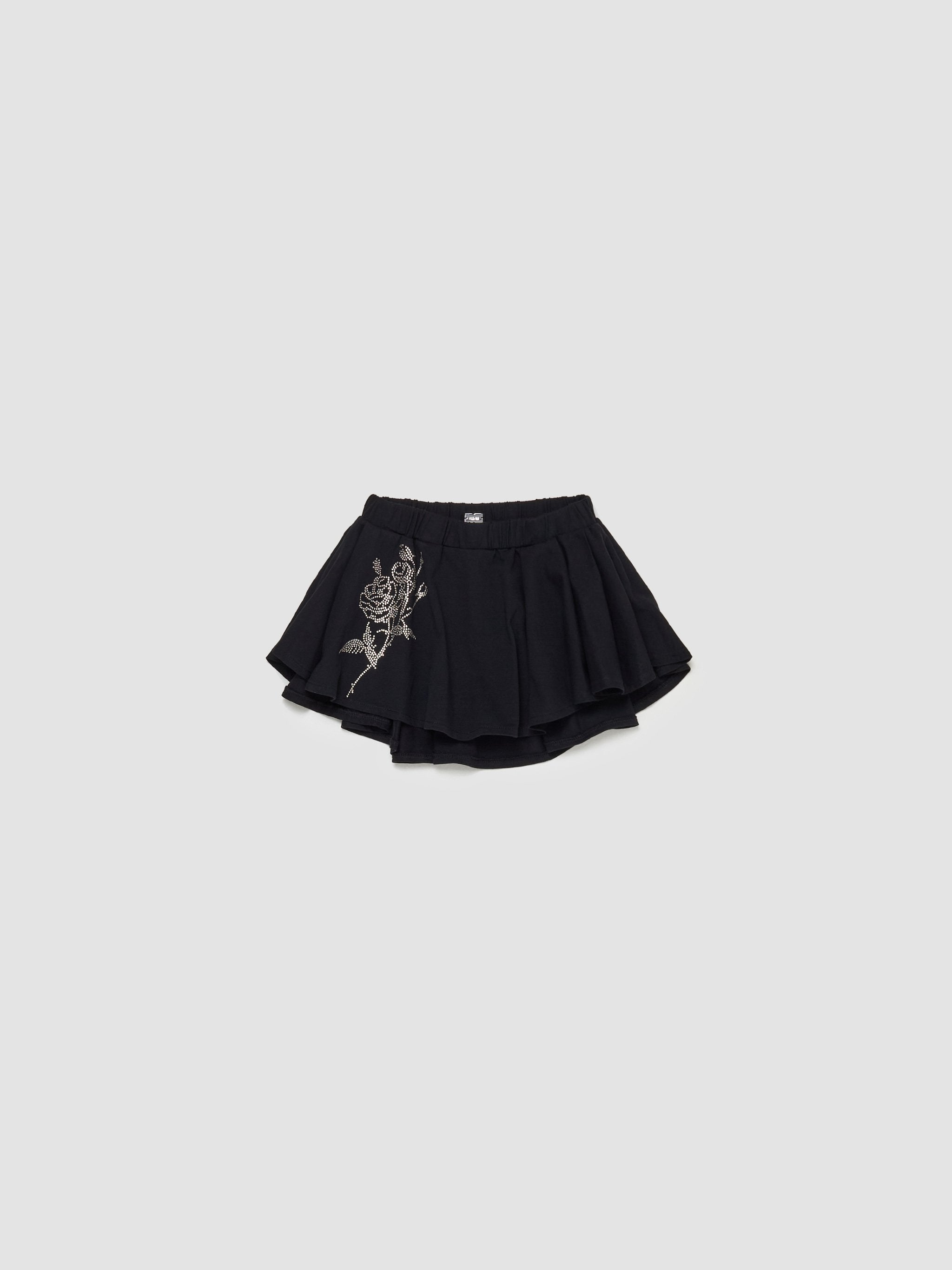 Stuffed T-Shirt Skirt in Black