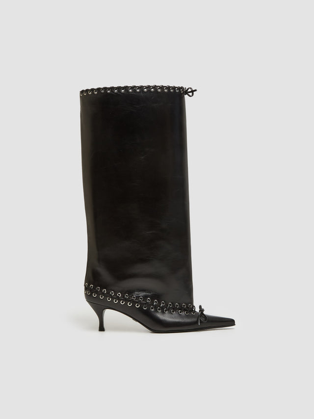 Level Knee High Boot in Nappa Black