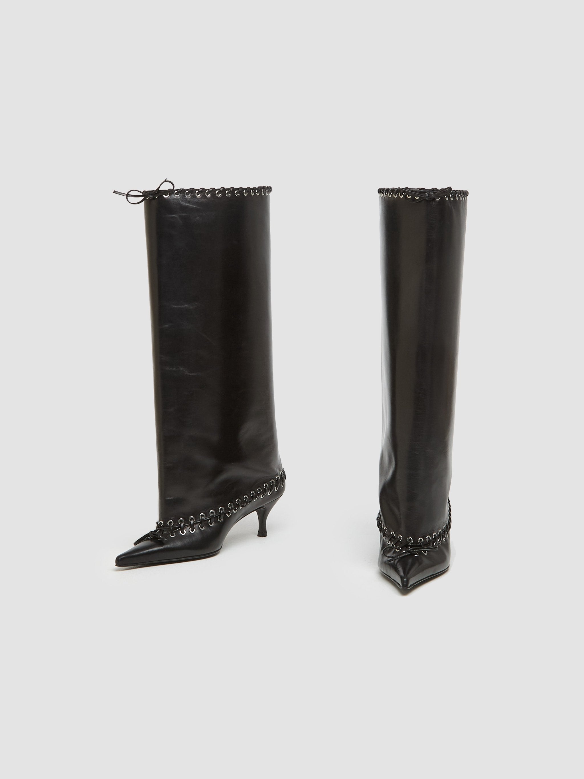 Level Knee High Boot in Nappa Black