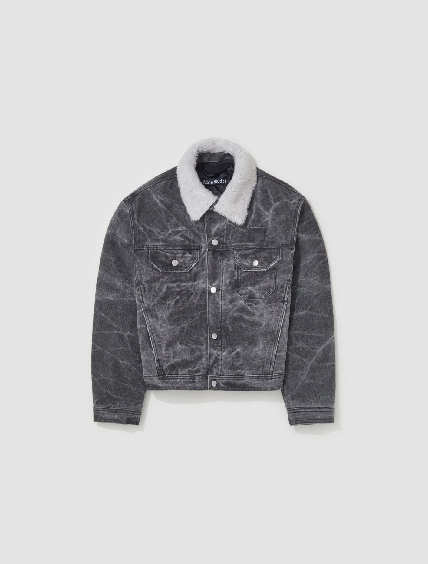 Padded Denim Jacket in Carbon Grey