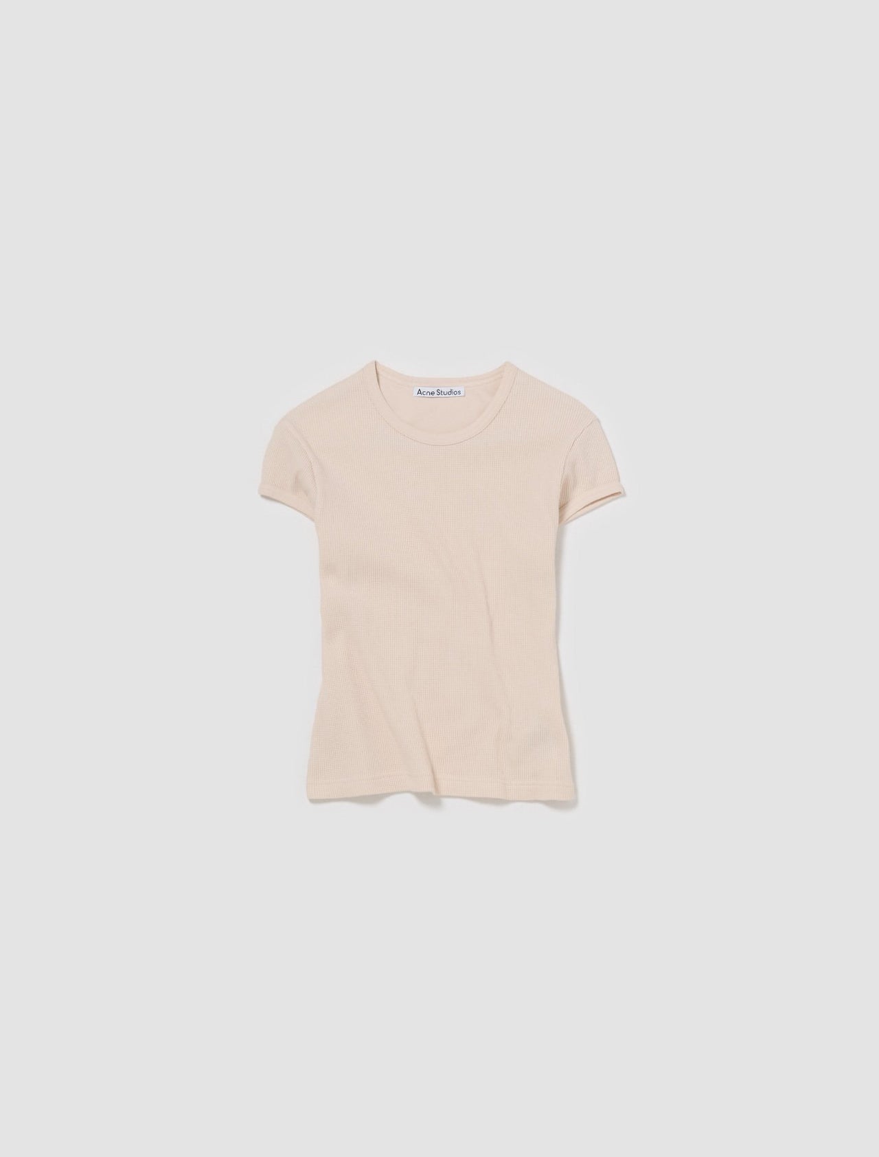 Waffle Cotton T-shirt in Soft Pink