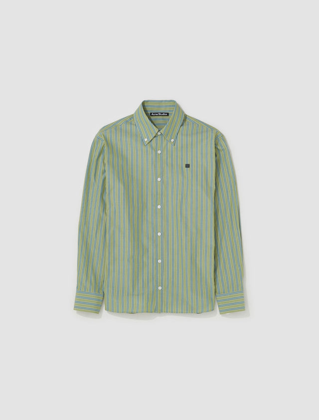 Striped Button-Up Shirt in Green