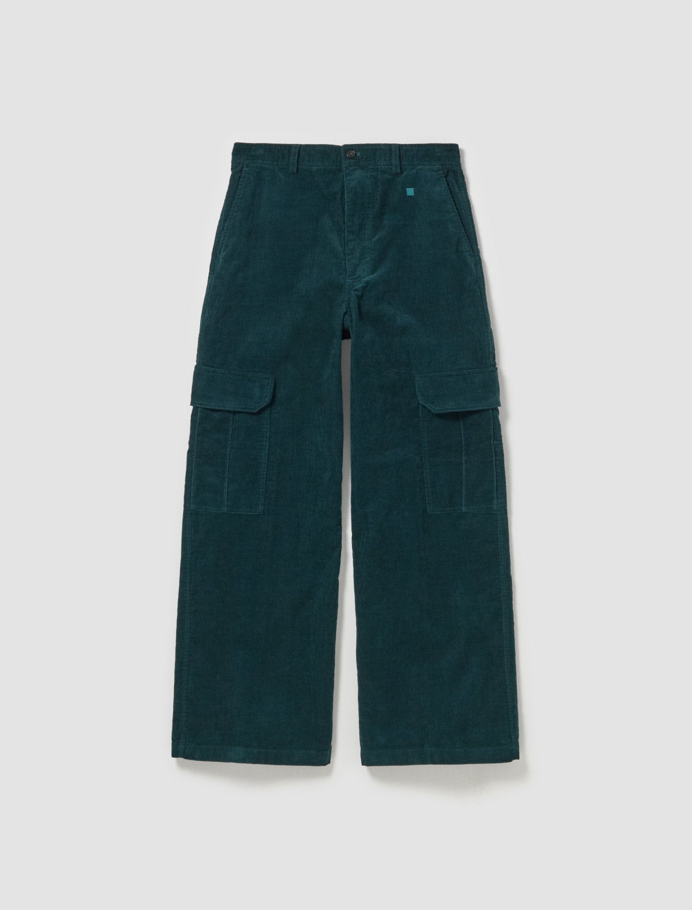 Corduroy Cargo Trousers in Night Green