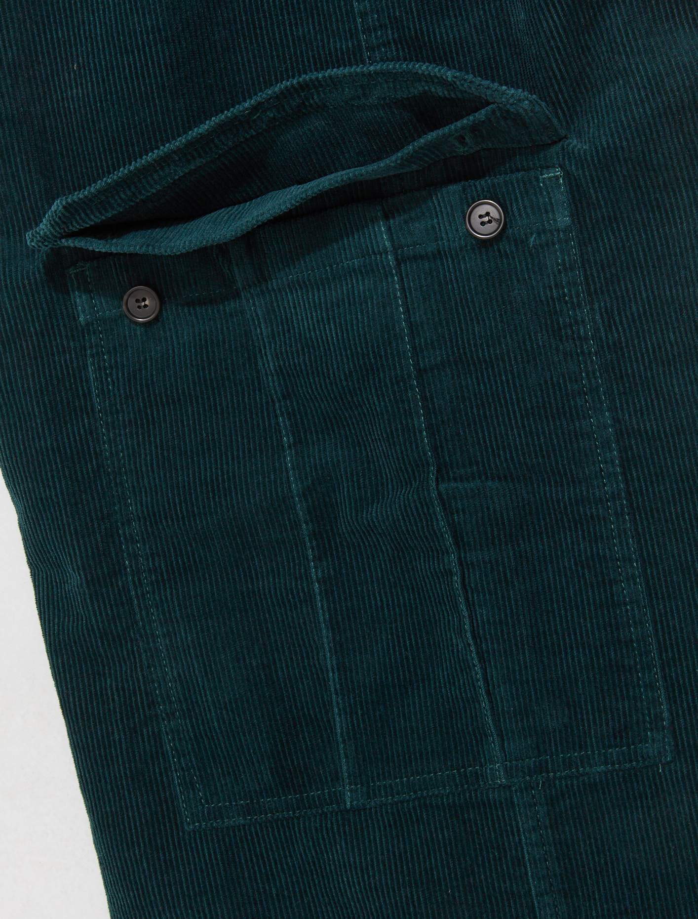 Corduroy Cargo Trousers in Night Green