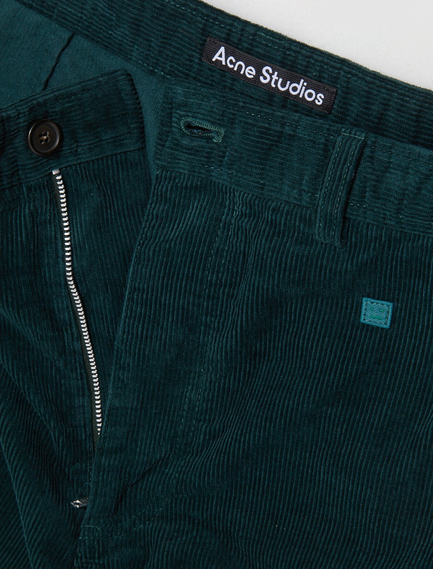 Corduroy Cargo Trousers in Night Green