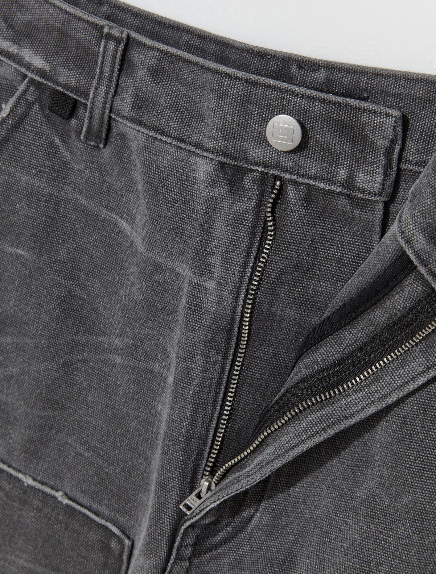 Patch Canvas Trousers in Carbon Grey