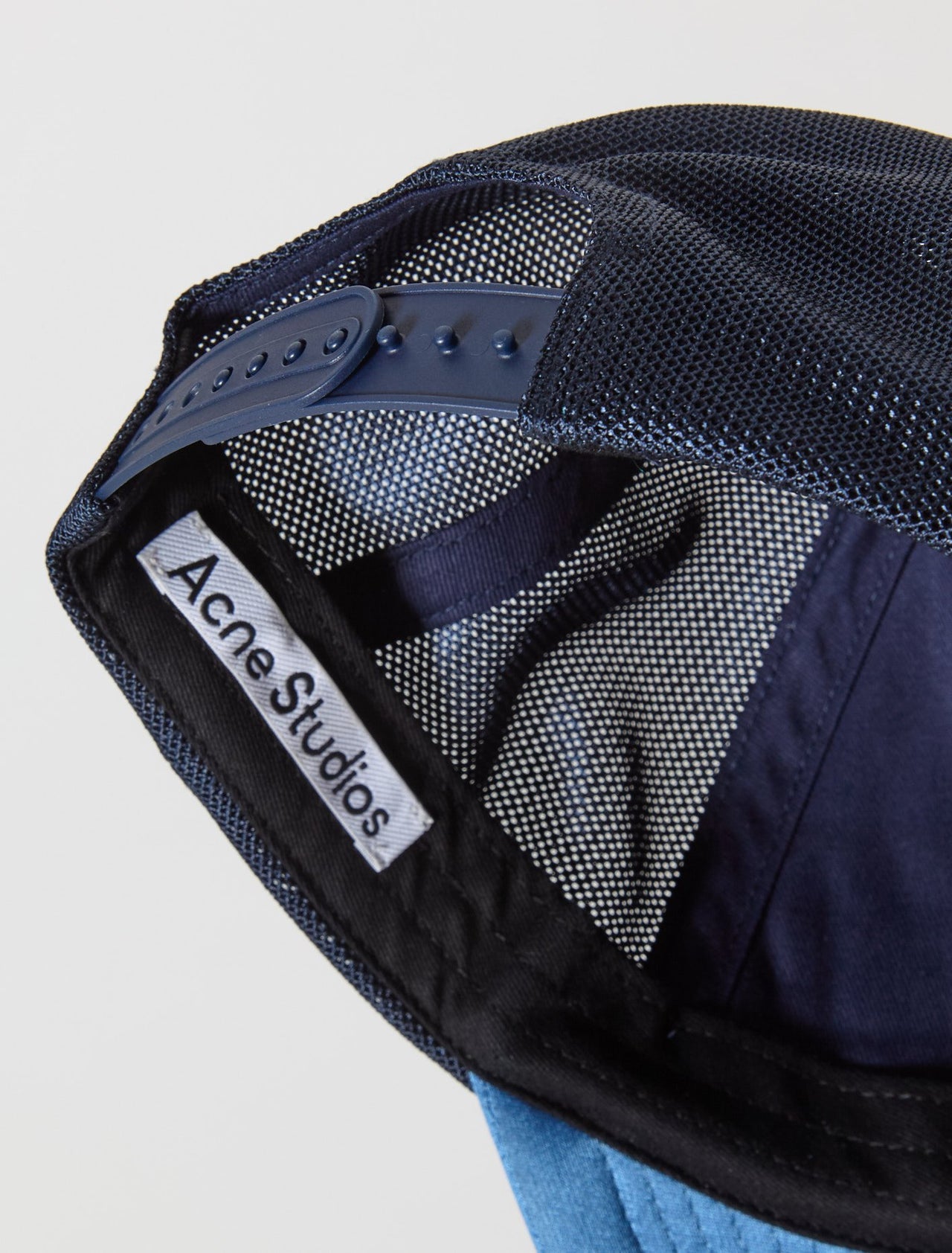 Logo Print Trucker Hat in Multi Blue