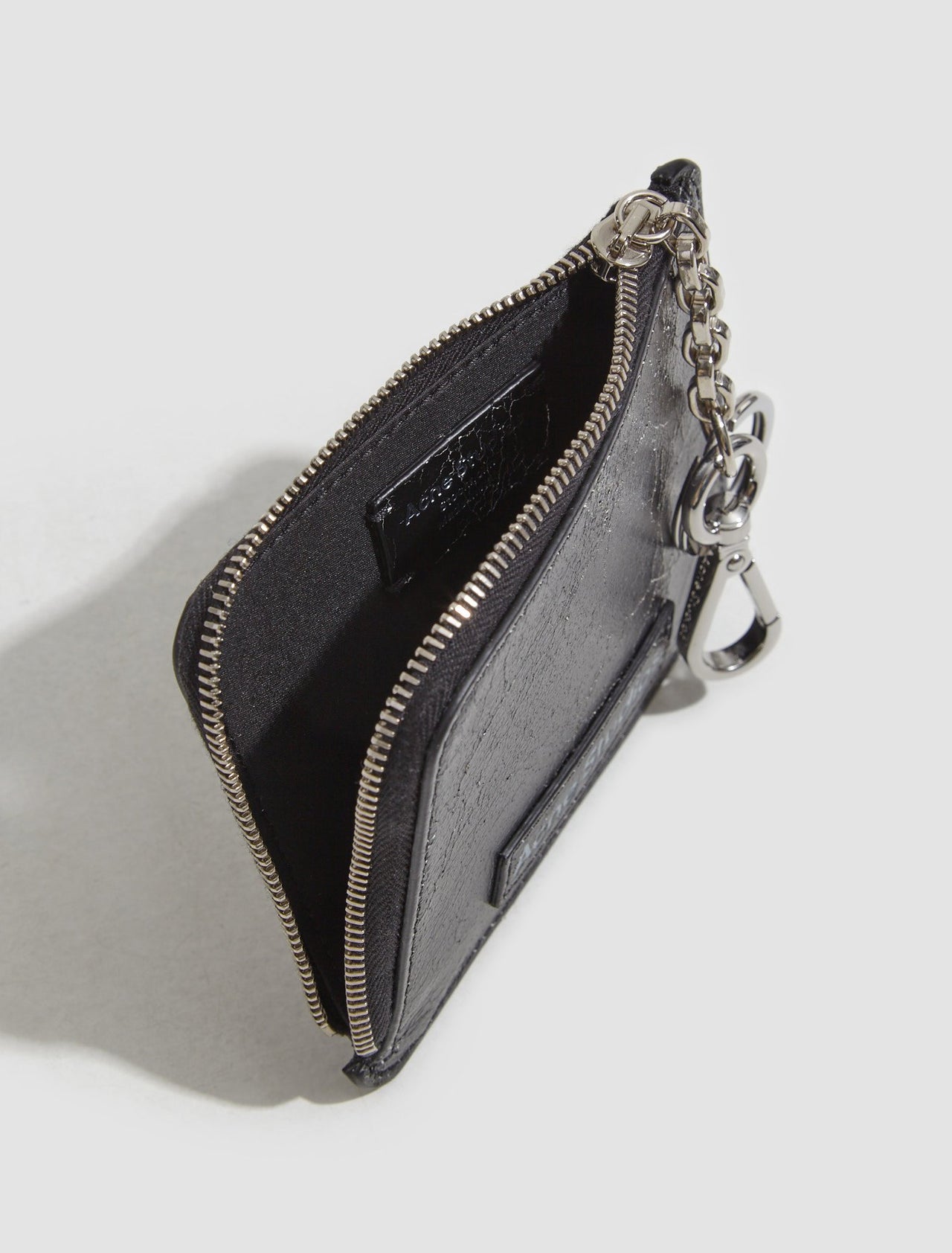 Zip Leather Wallet in Black