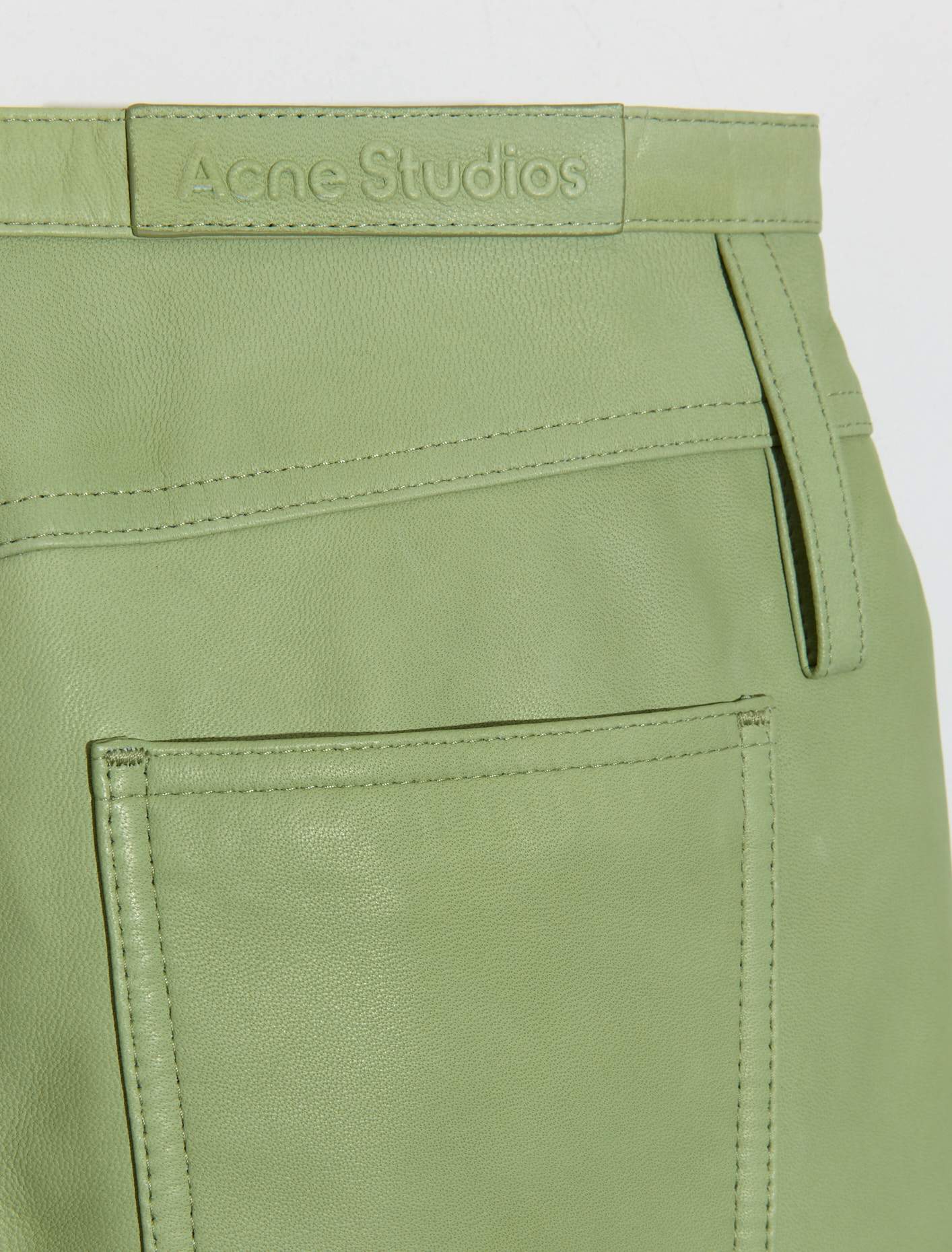 Leather Trousers in Pistachio Green