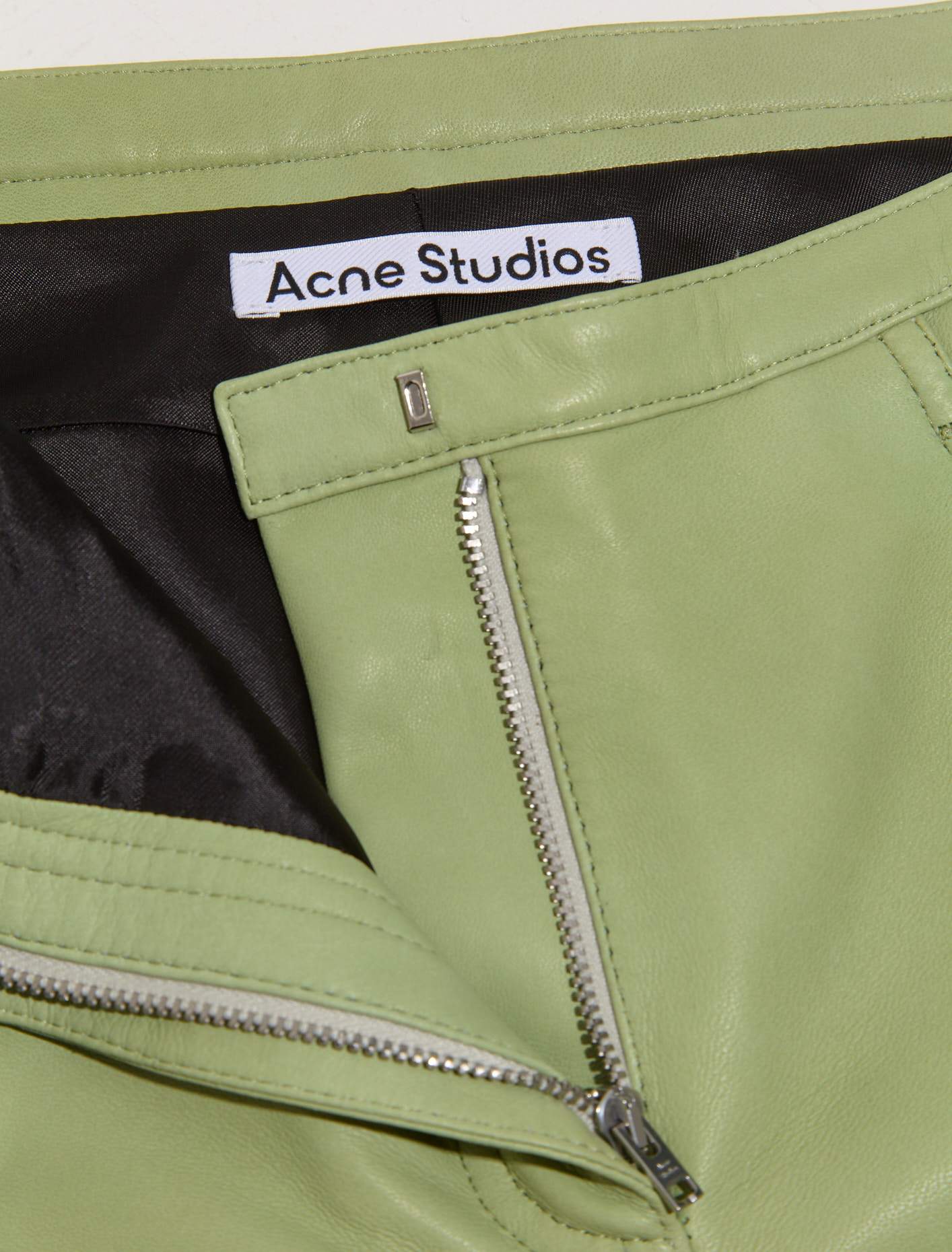 Leather Trousers in Pistachio Green