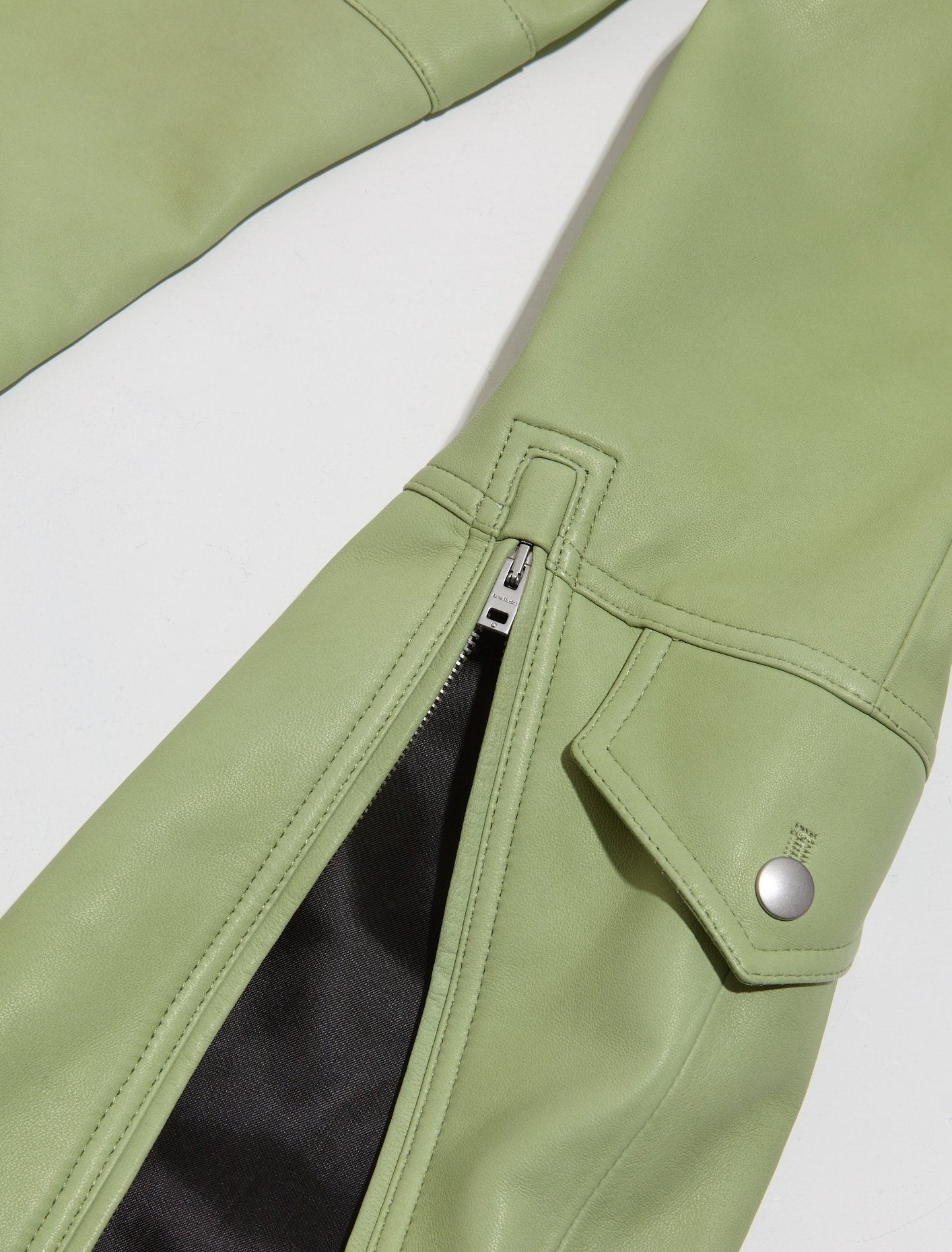 Leather Trousers in Pistachio Green