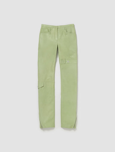 【新品】GREEN CLOTHING PANTS PISTACHO 最安値❗️ Acne Studios - Leather Trousers in Pistachio Green - AK0760-BCG0