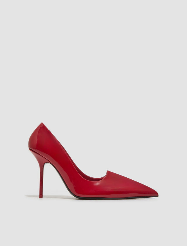 Leather Heeled Pumps in Red