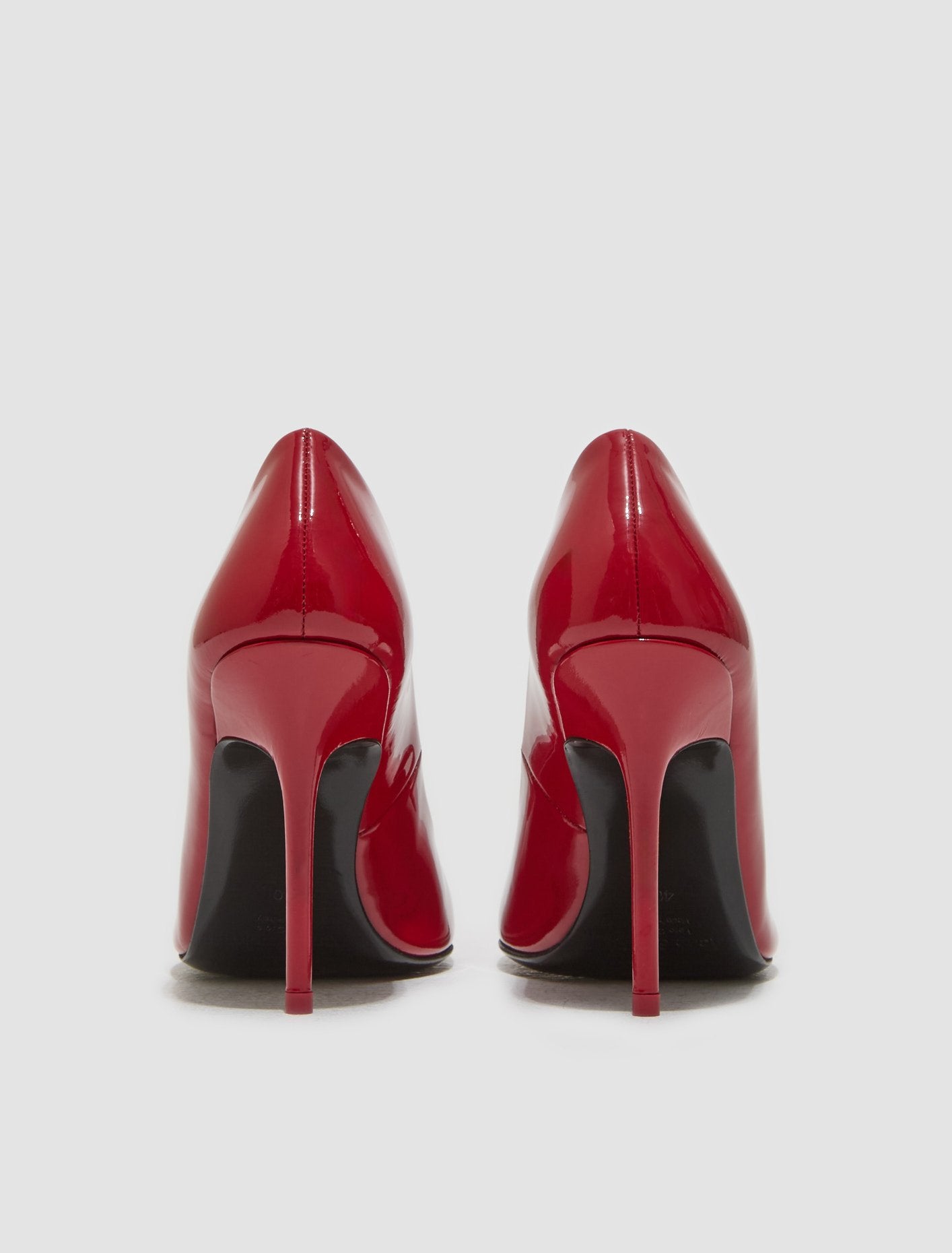 Leather Heeled Pumps in Red