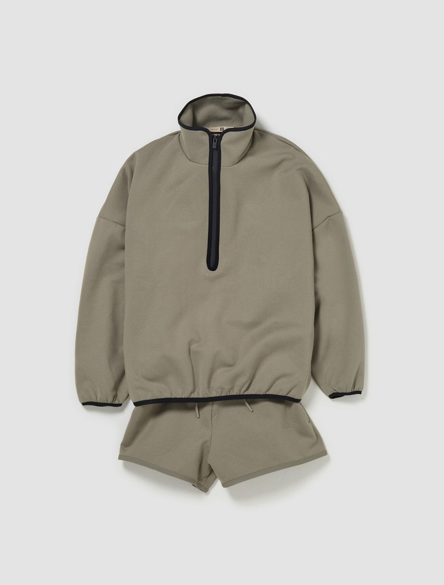 x Fear Of God Athletics Suede Fleece Half Zip Sweatshirt in Clay