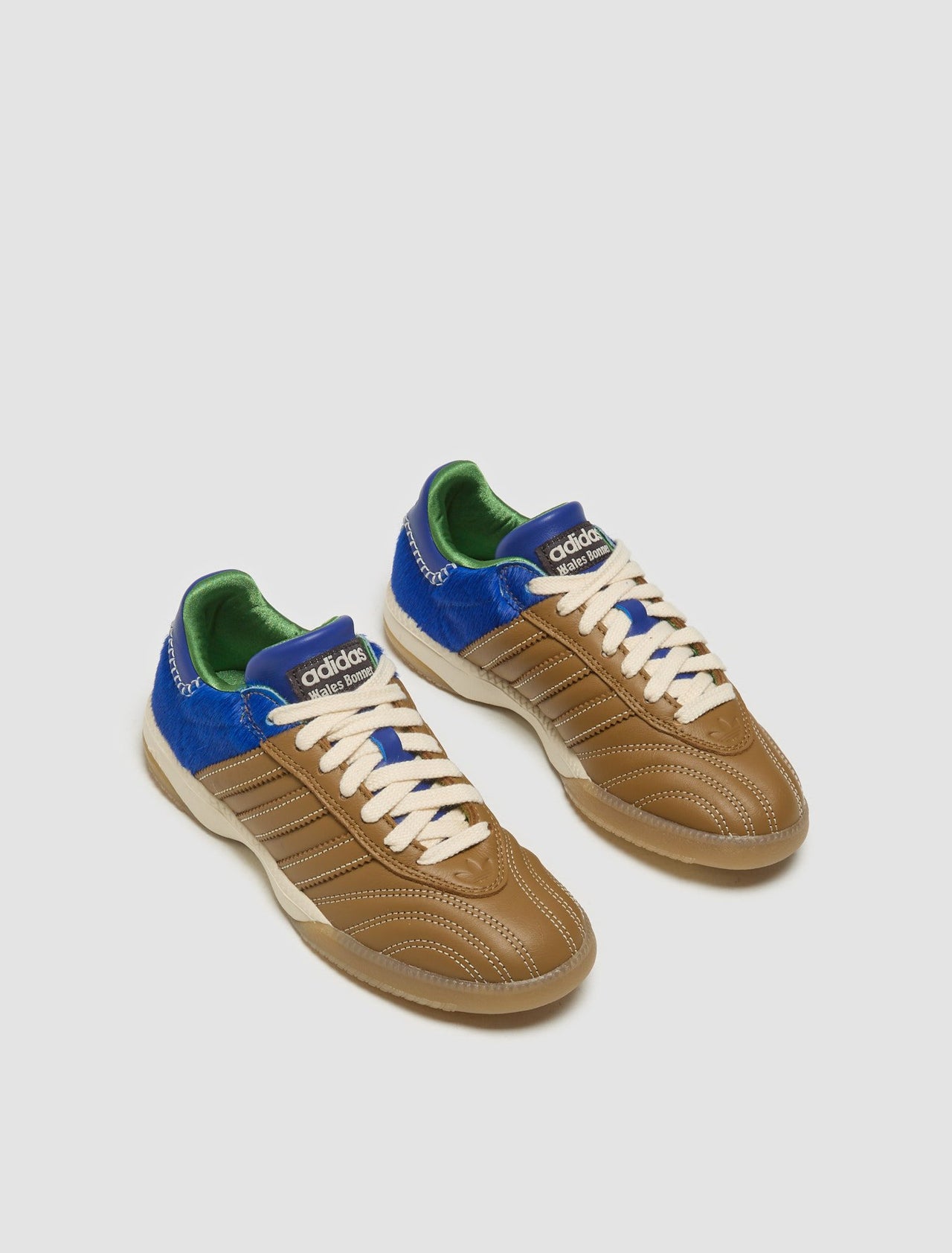 x Wales Bonner Samba Millennium Pony Sneaker in Brown & Blue