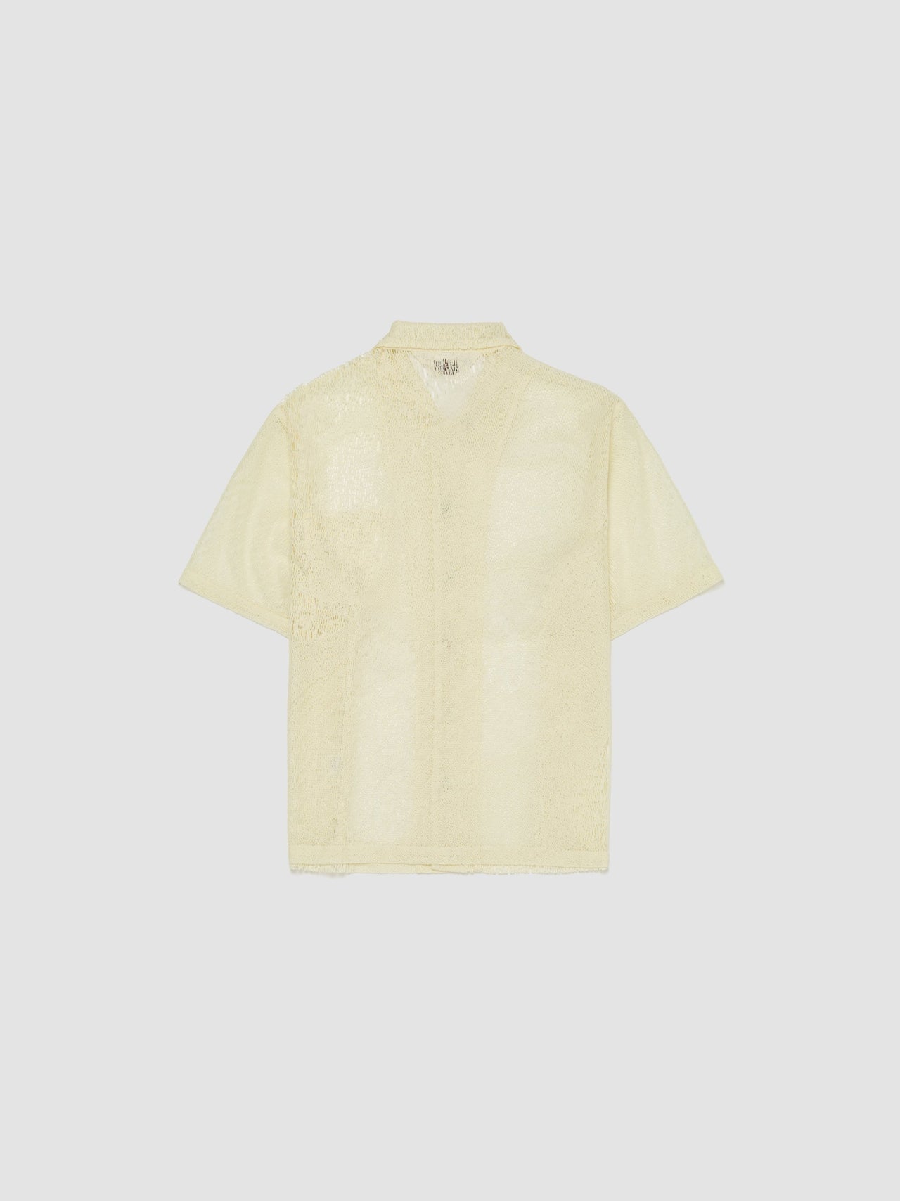 Engineered Mesh Short Sleeve Button Up in Natural