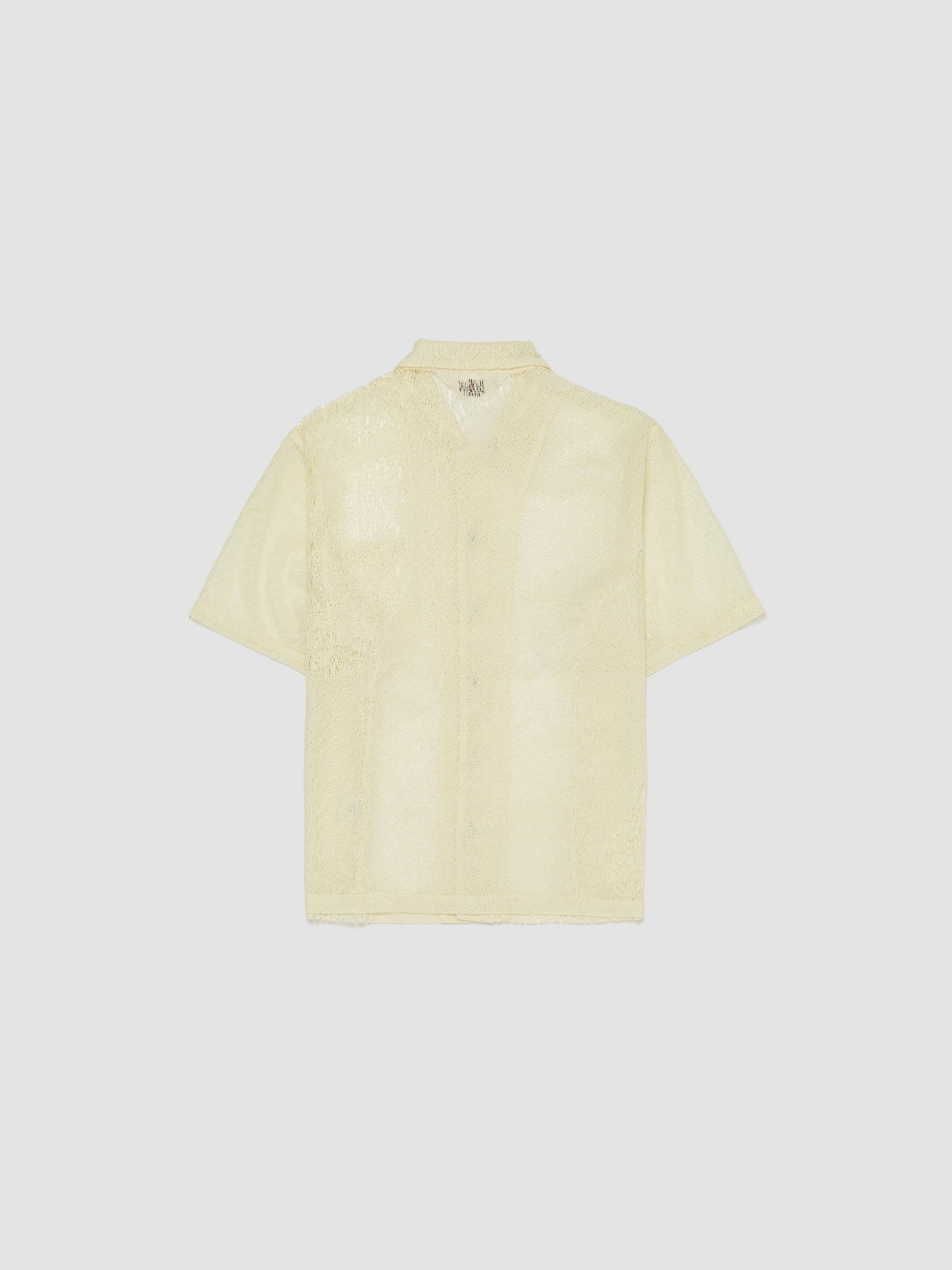 Engineered Mesh Short Sleeve Button Up in Natural