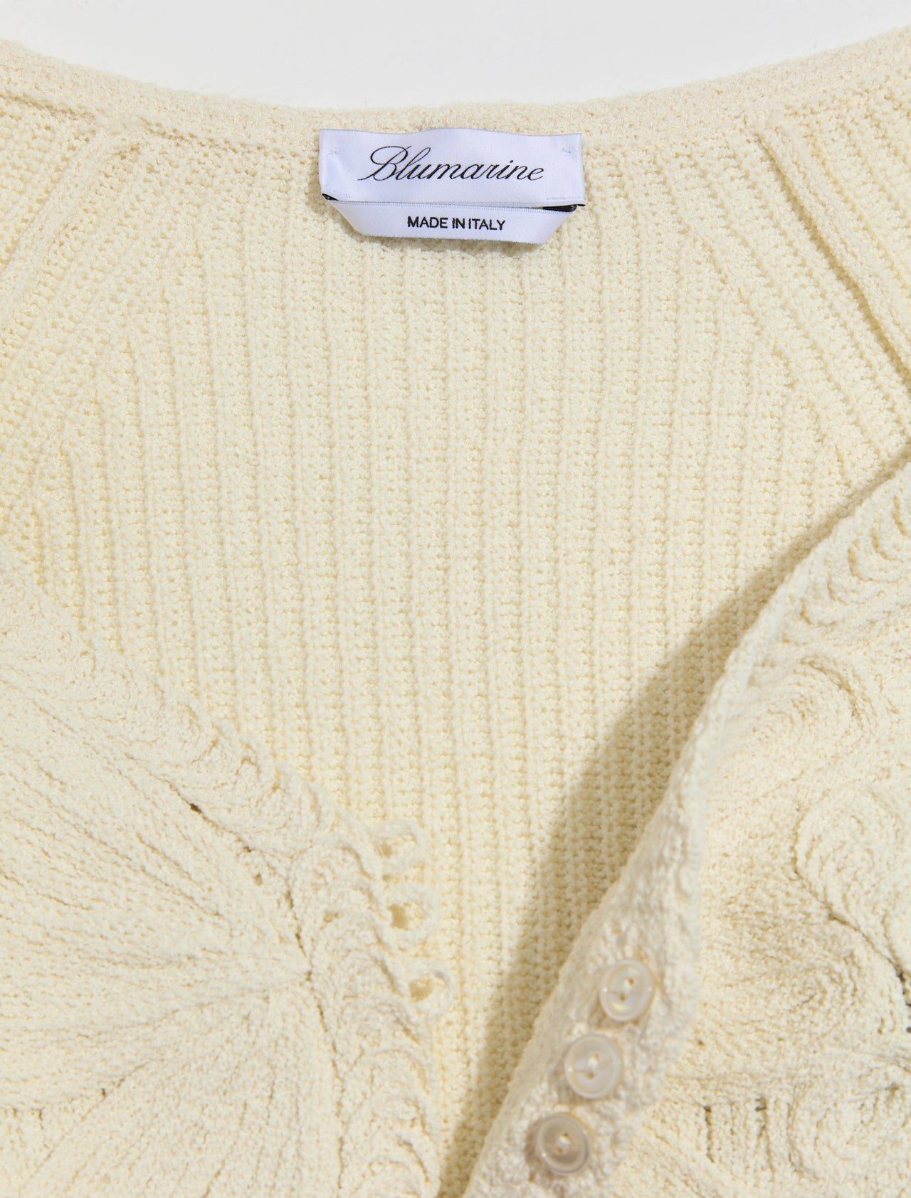 Cropped Cardigan with Butterfly Embroidery in Butter