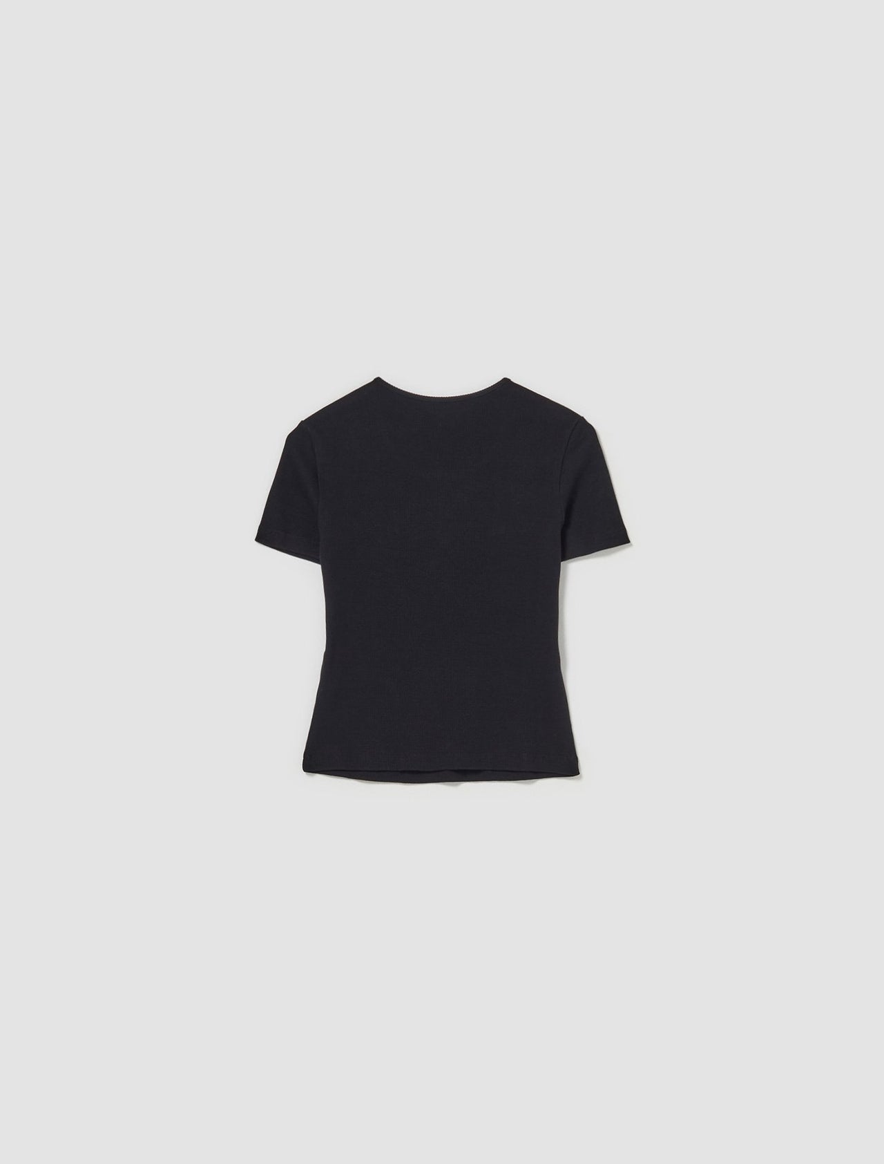 Rib Knit Crystal T-Shirt in Black