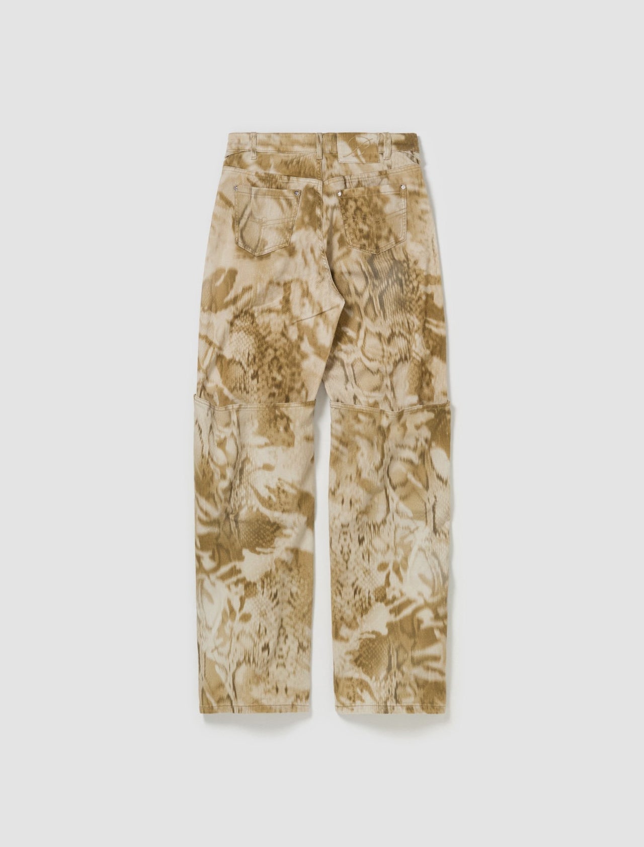 Printed Pants with Guepiere Pattern in Sand