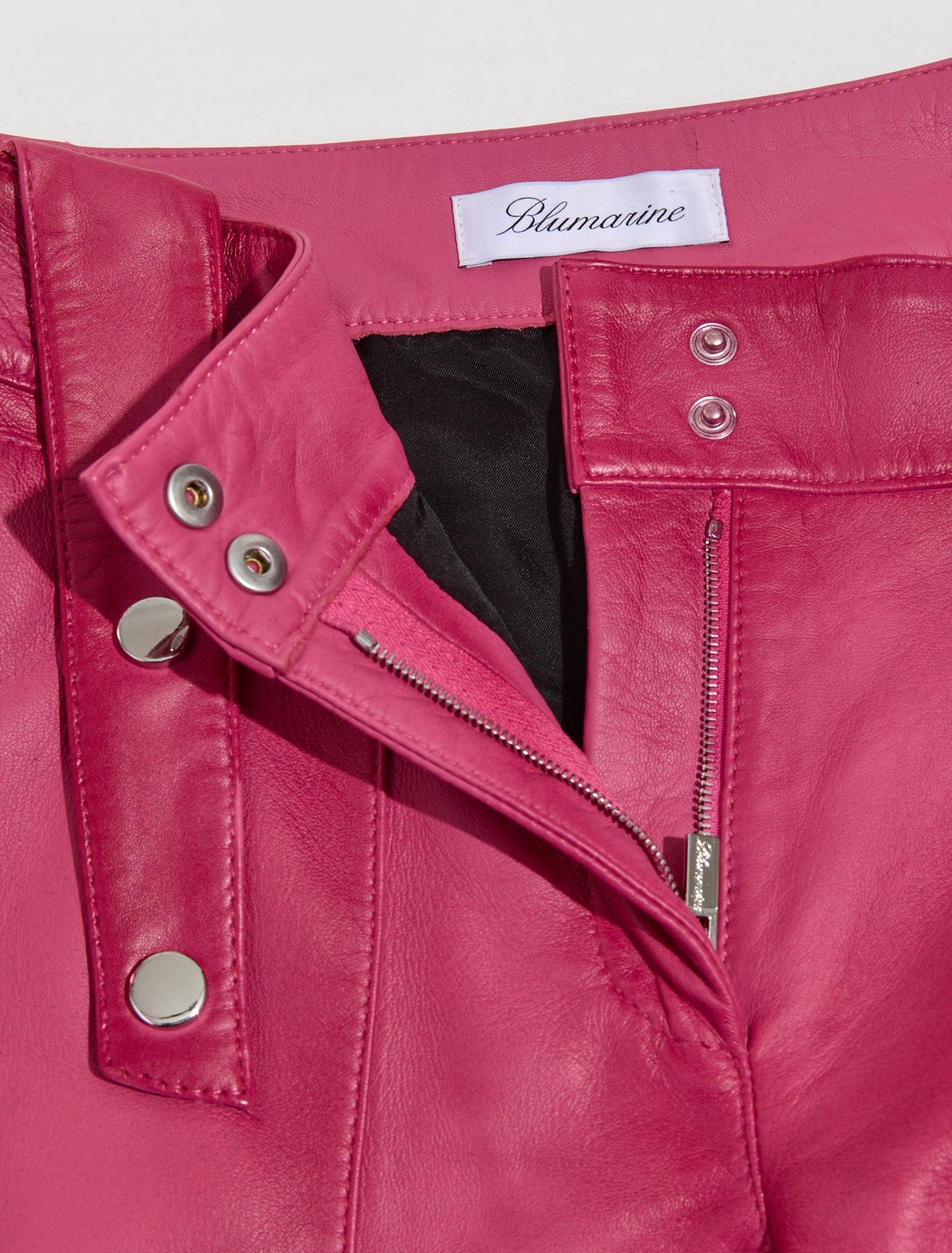 Leather Cargo Pants in Fuxia