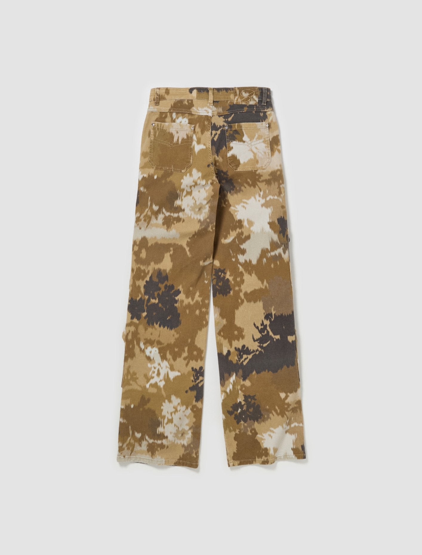 Chiné Camouflage Print Cargo Pants in Camoscio