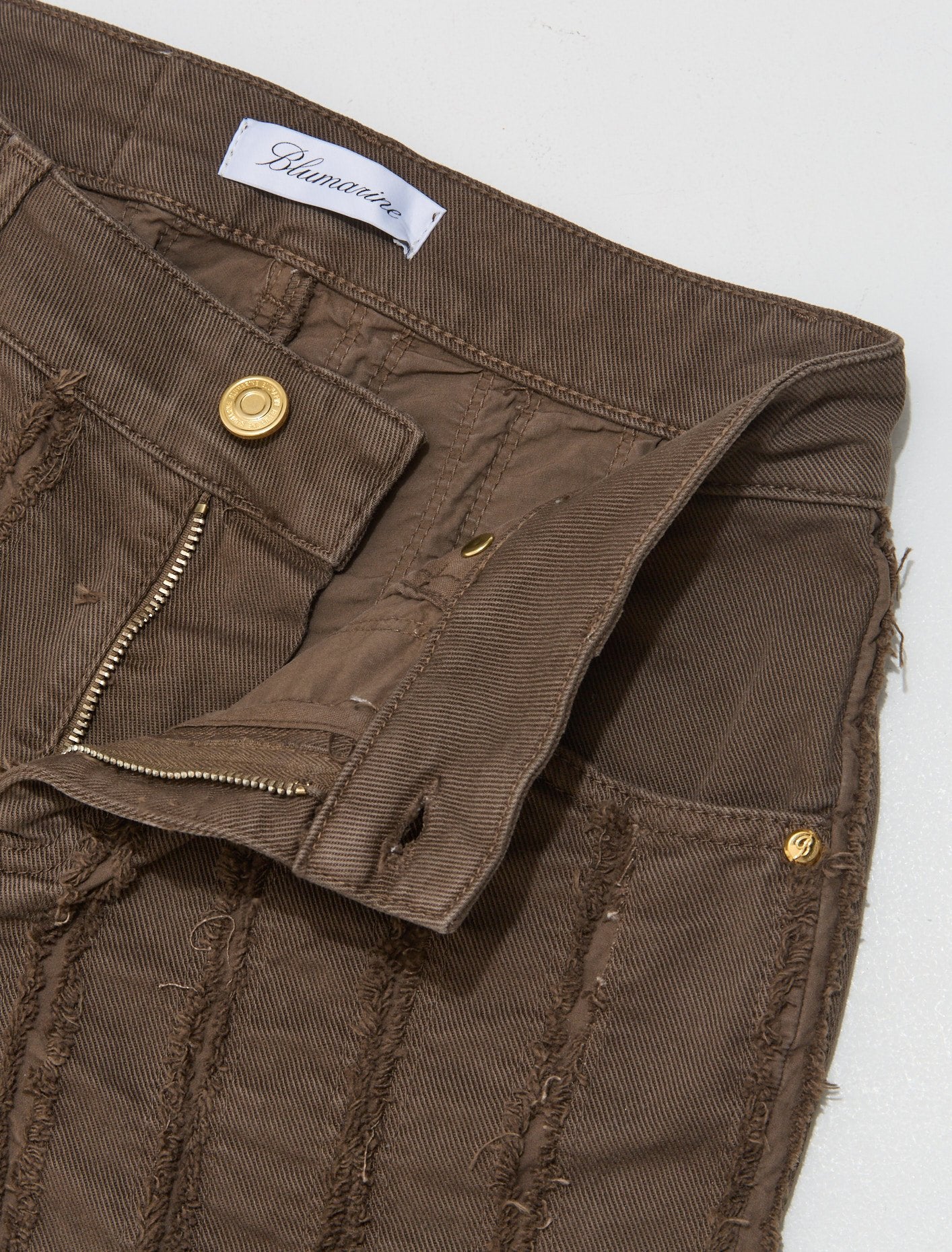 Pant Row Edge Tape Trousers in Mud