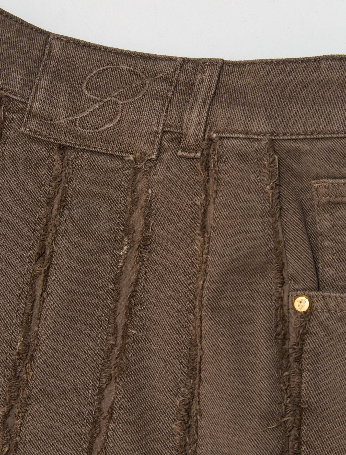 Pant Row Edge Tape Trousers in Mud