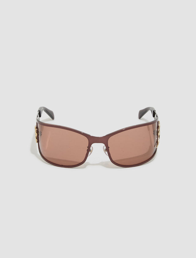 Metal Wrap-Around Sunglasses in Port Royale
