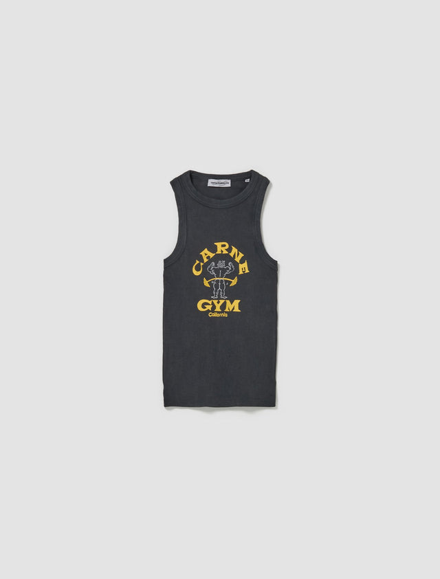 Carne Gym Tank Top in Washed Black
