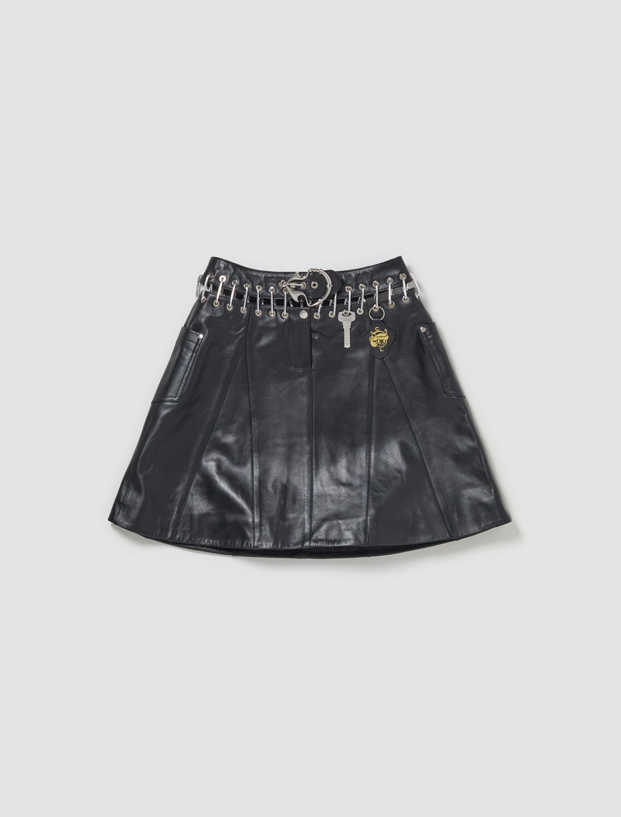 Spingo Leather Skirt in Black